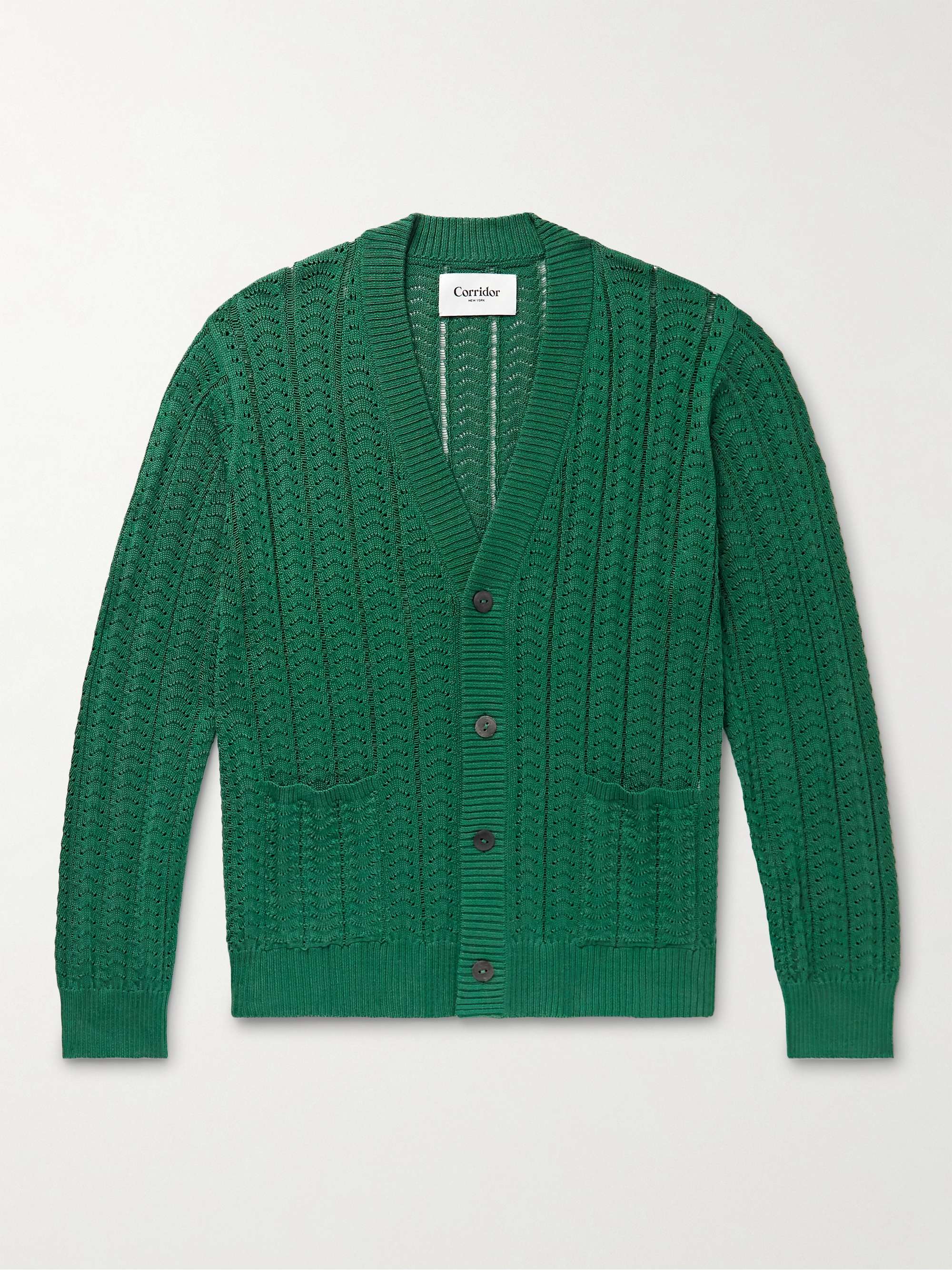 CORRIDOR Crocheted Pima Cotton Cardigan for Men | MR PORTER