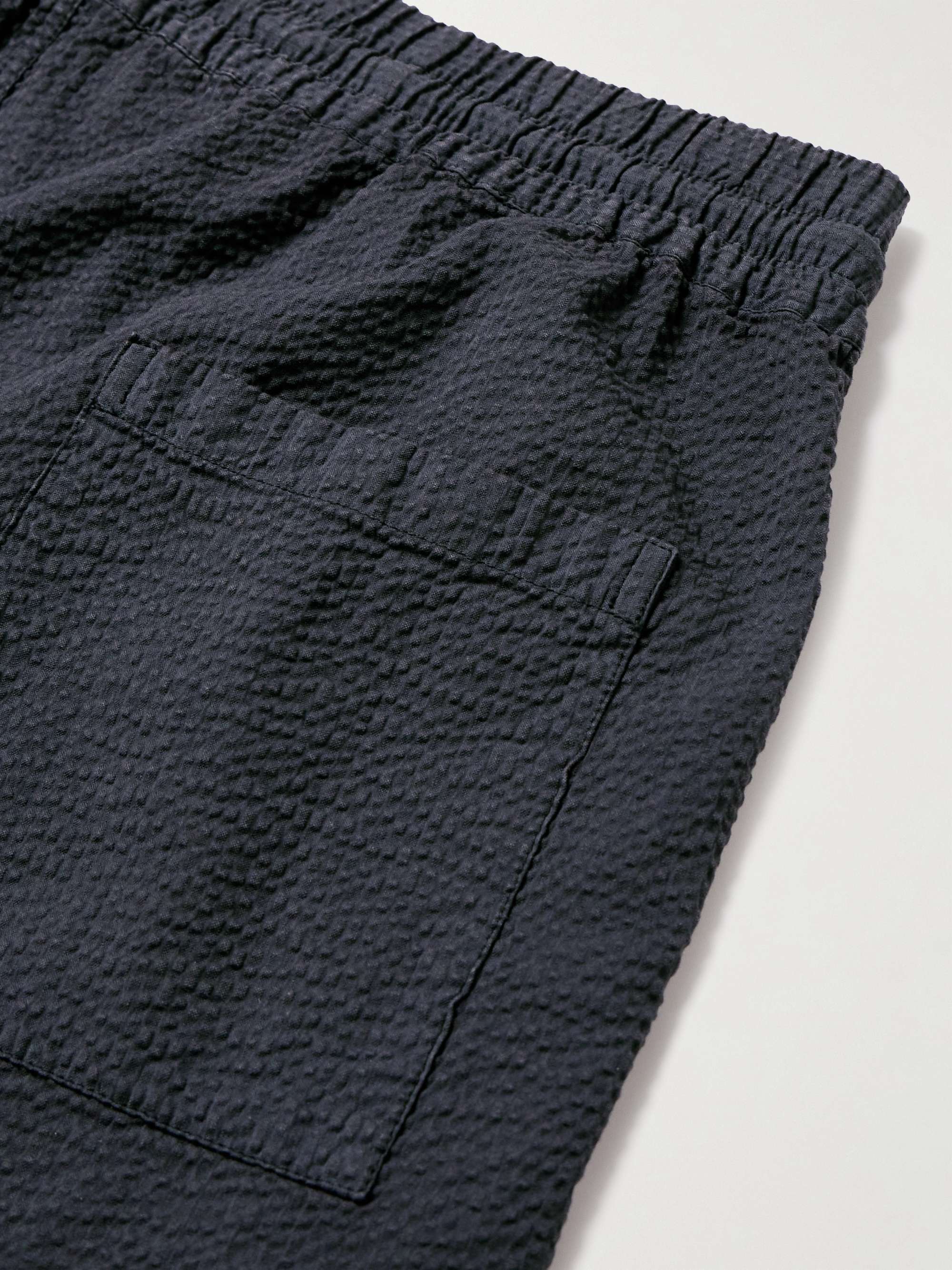 PORTUGUESE FLANNEL Atlantico Shorts aus Baumwoll-Seersucker mit Kordelzugbund