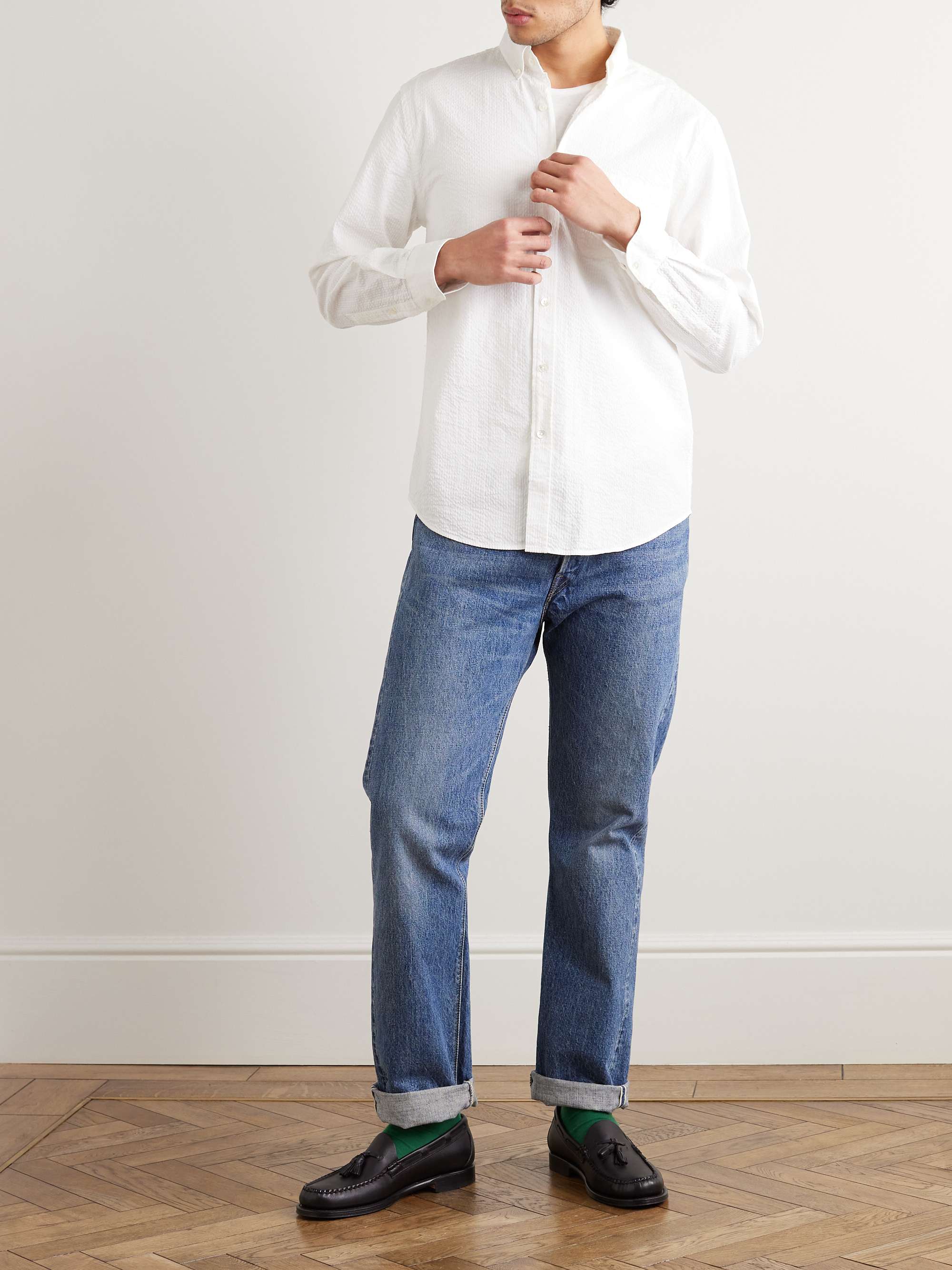 PORTUGUESE FLANNEL Atlantico Cotton-Seersucker Shirt for Men | MR PORTER