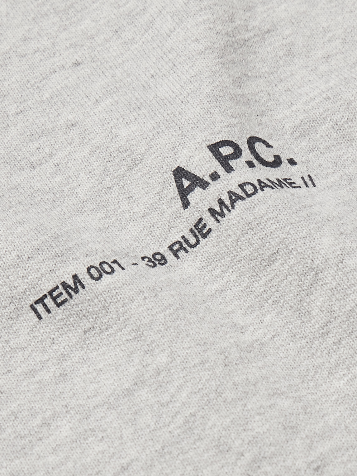 Shop Apc Item Logo-print Cotton-jersey Sweatshirt In Gray
