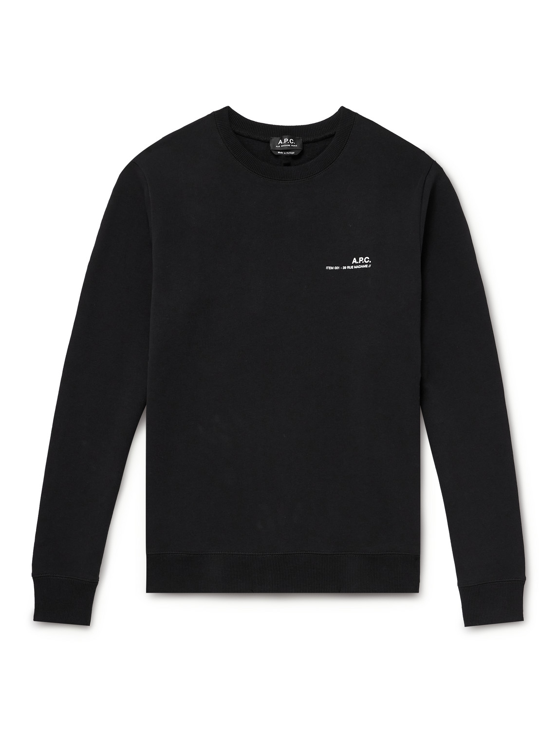 Apc Logo-print Cotton Sweatshirt In Black