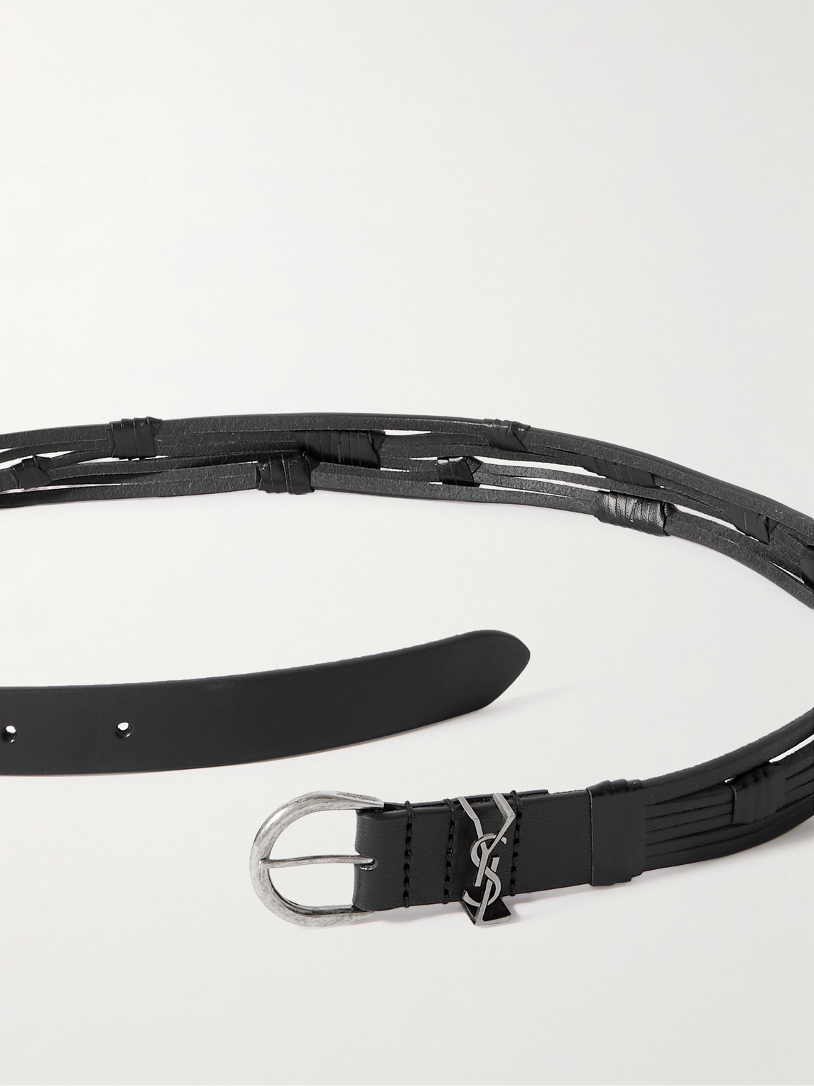 Saint Laurent Ysl Plaque Buckle Belt In Black, ModeSens