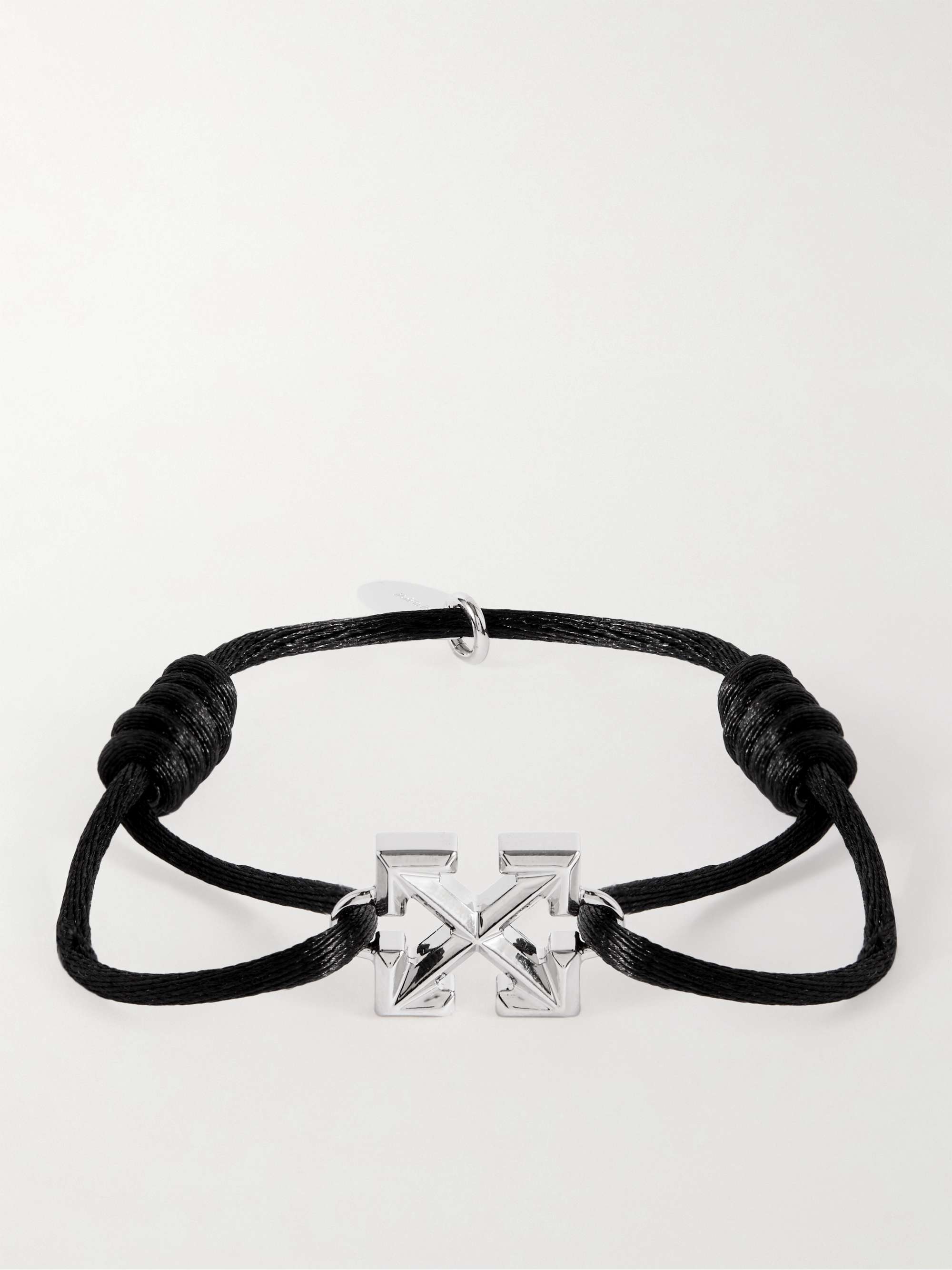 OFF-WHITE Arrow Silver-Tone Cord Bracelet for Men | MR PORTER