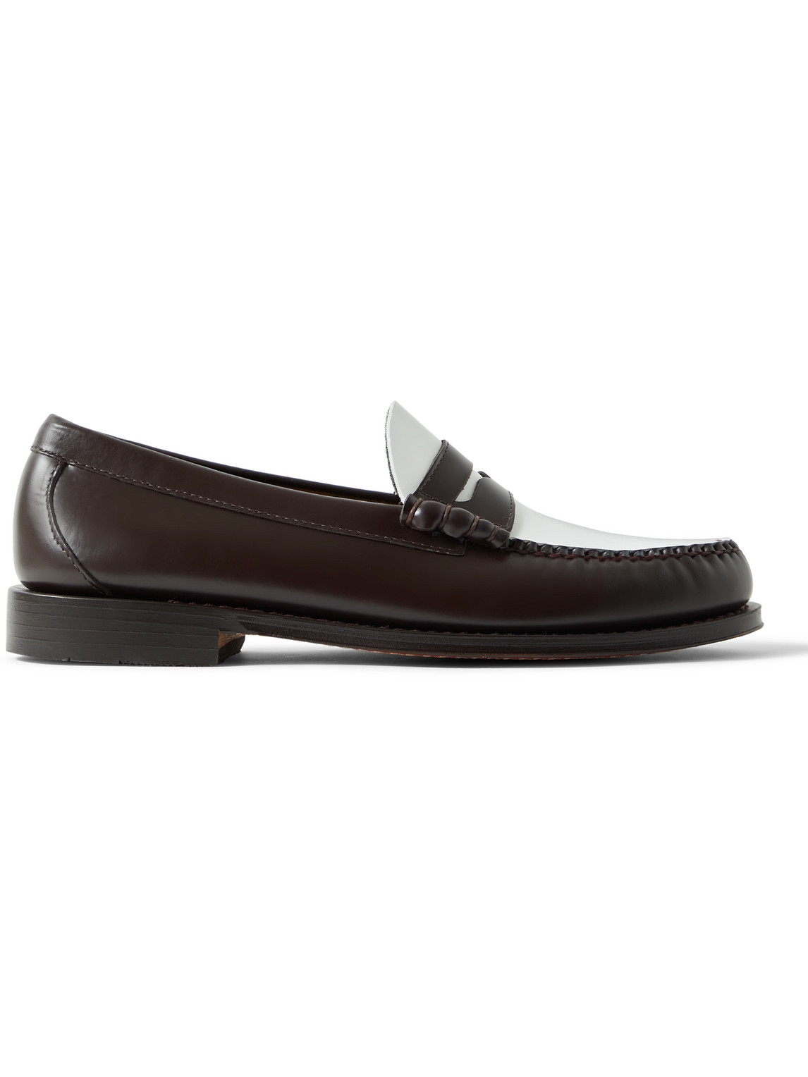 G.h. Bass & Co. Weejuns Heritage Larson Colour-block Leather Penny Loafers In Brown