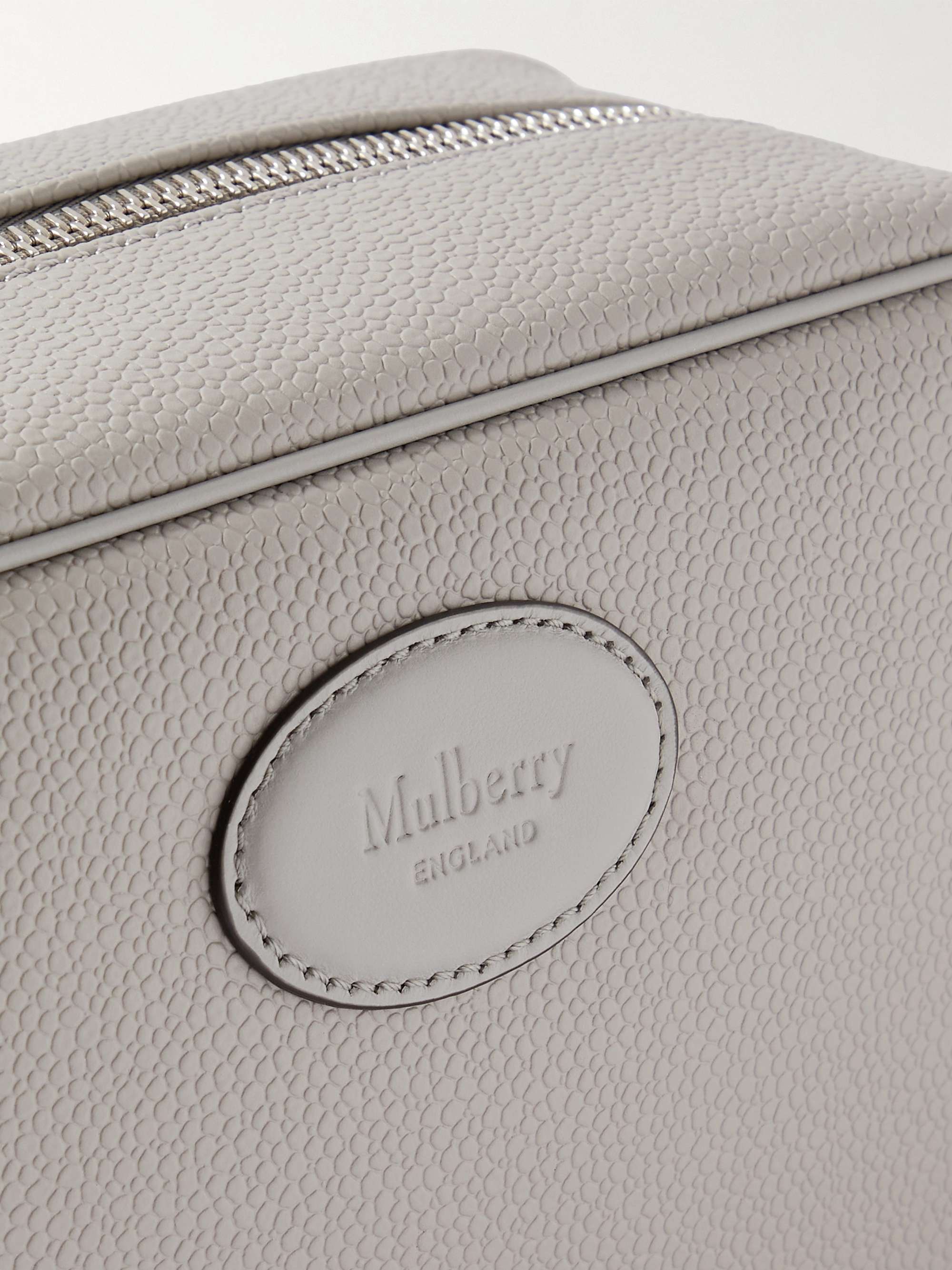 MULBERRY Leather-Trimmed Scotchgrain Wash Bag for Men | MR PORTER