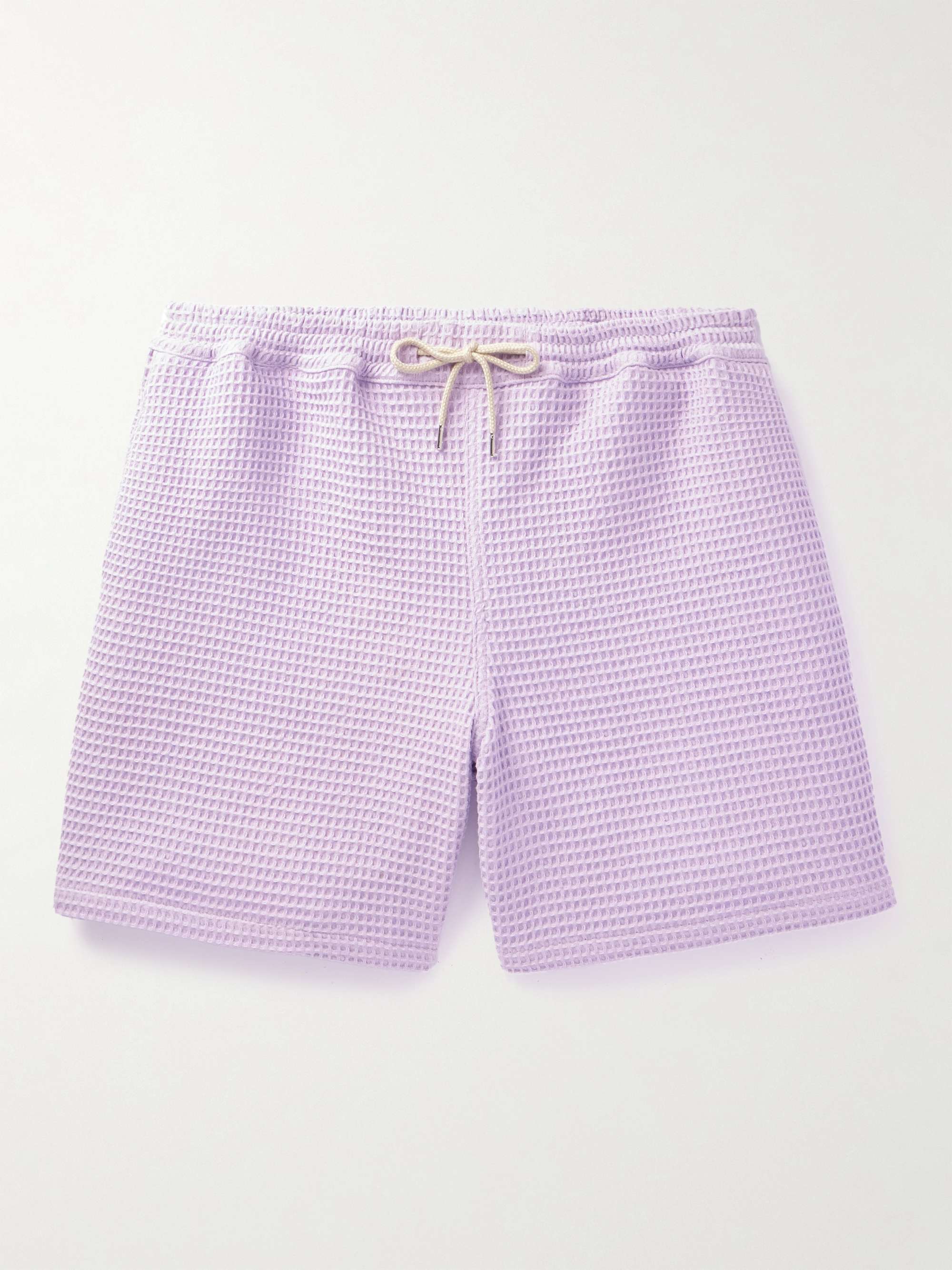A KIND OF GUISE Volta Straight-Leg Waffle-Knit Cotton Drawstring Shorts for  Men