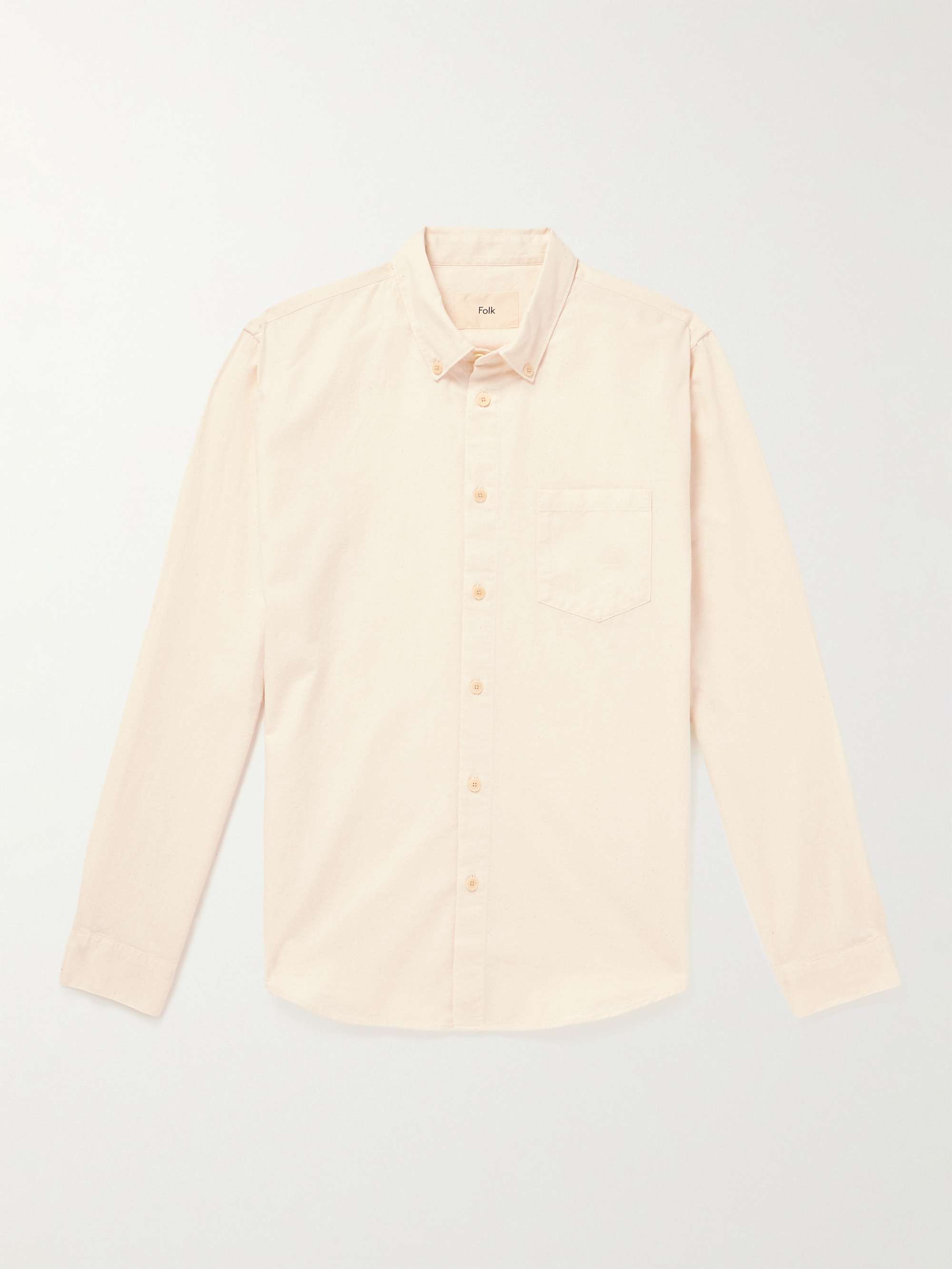 FOLK Button-Down Collar Slub Cotton Shirt for Men | MR PORTER