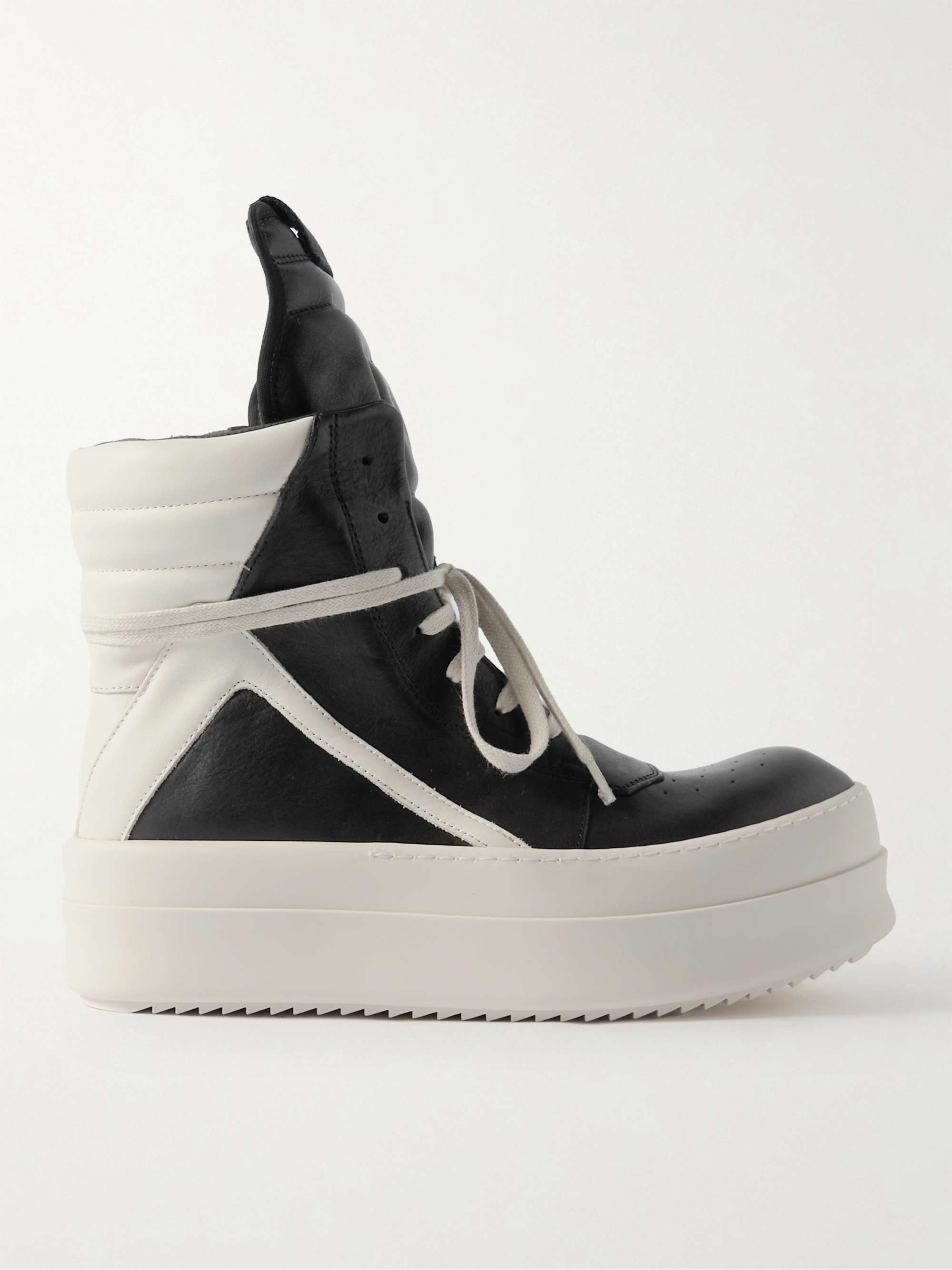 RICK OWENS Geobasket Mega Bumper Exaggerated-Sole Two-Tone Leather High-Top  Sneakers for Men | MR PORTER