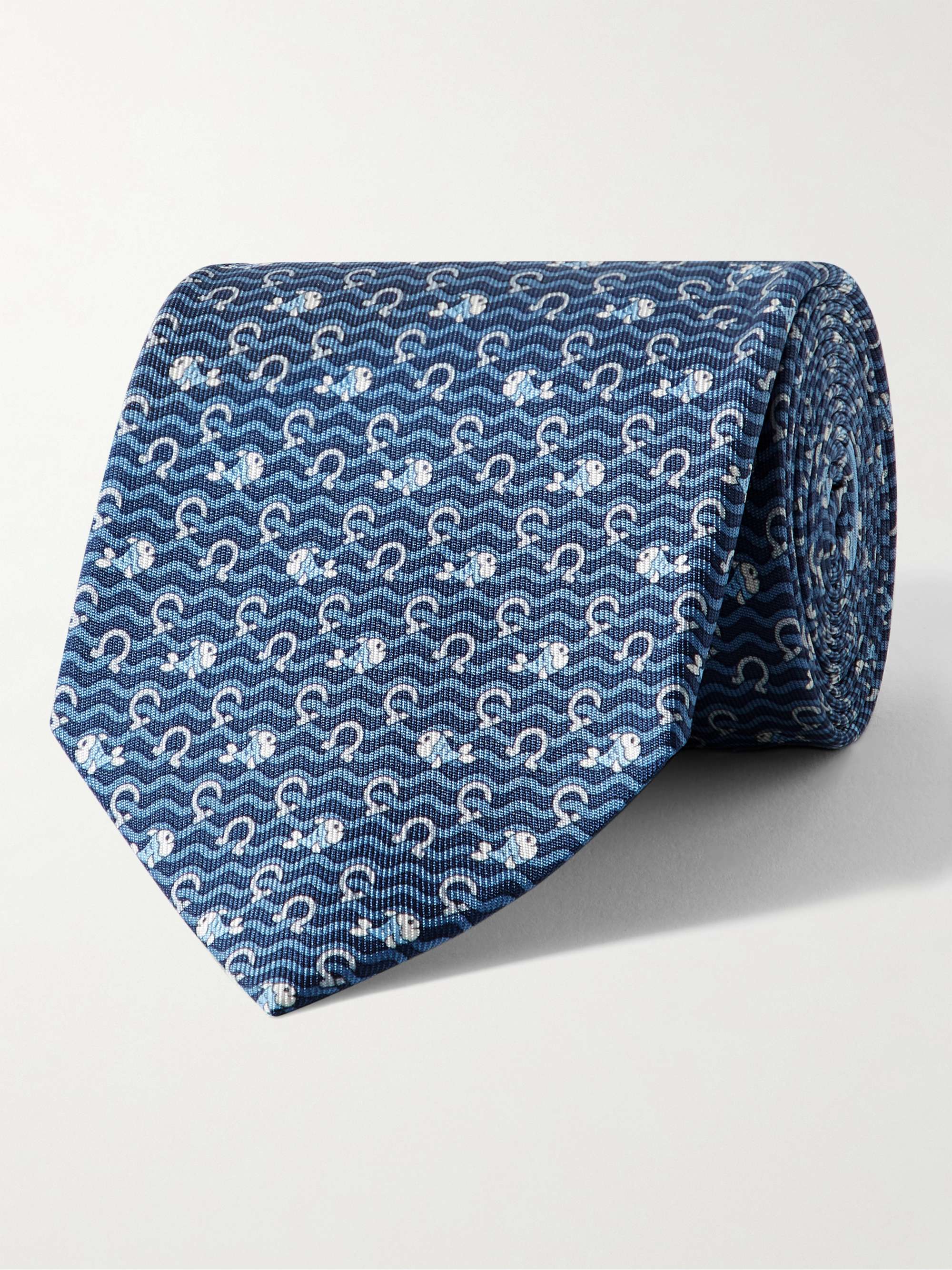 FERRAGAMO 8cm Printed Silk-Twill Tie for Men | MR PORTER