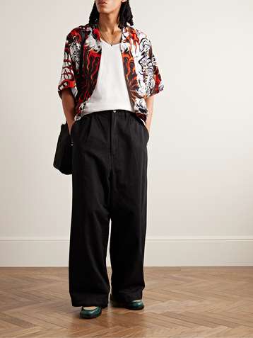 WACKO MARIA - Jean-Michel Basquiat Camp-Collar Printed Woven Shirt - Multi  Wacko Maria
