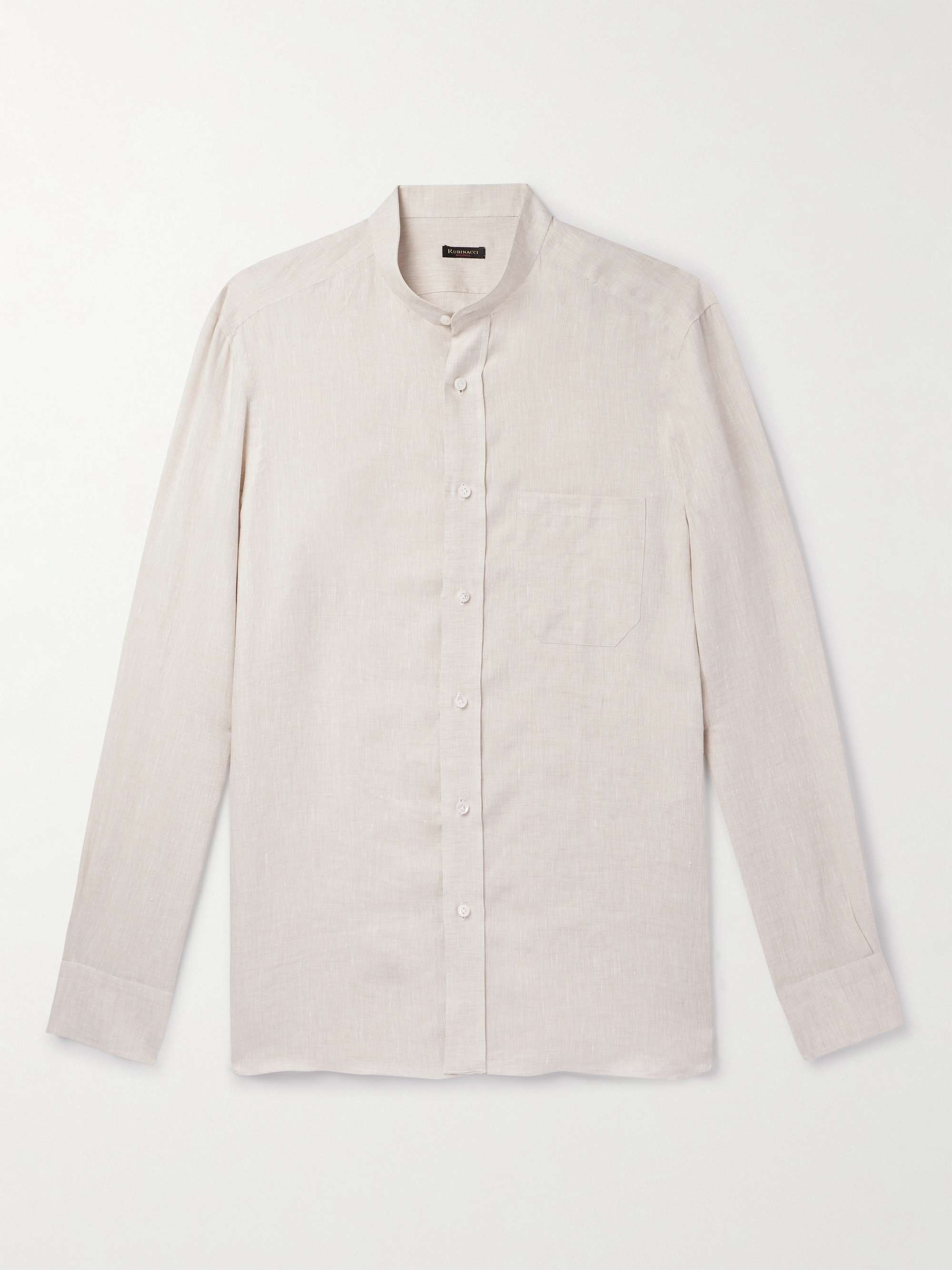 RUBINACCI Grandad-Collar Linen Shirt for Men | MR PORTER