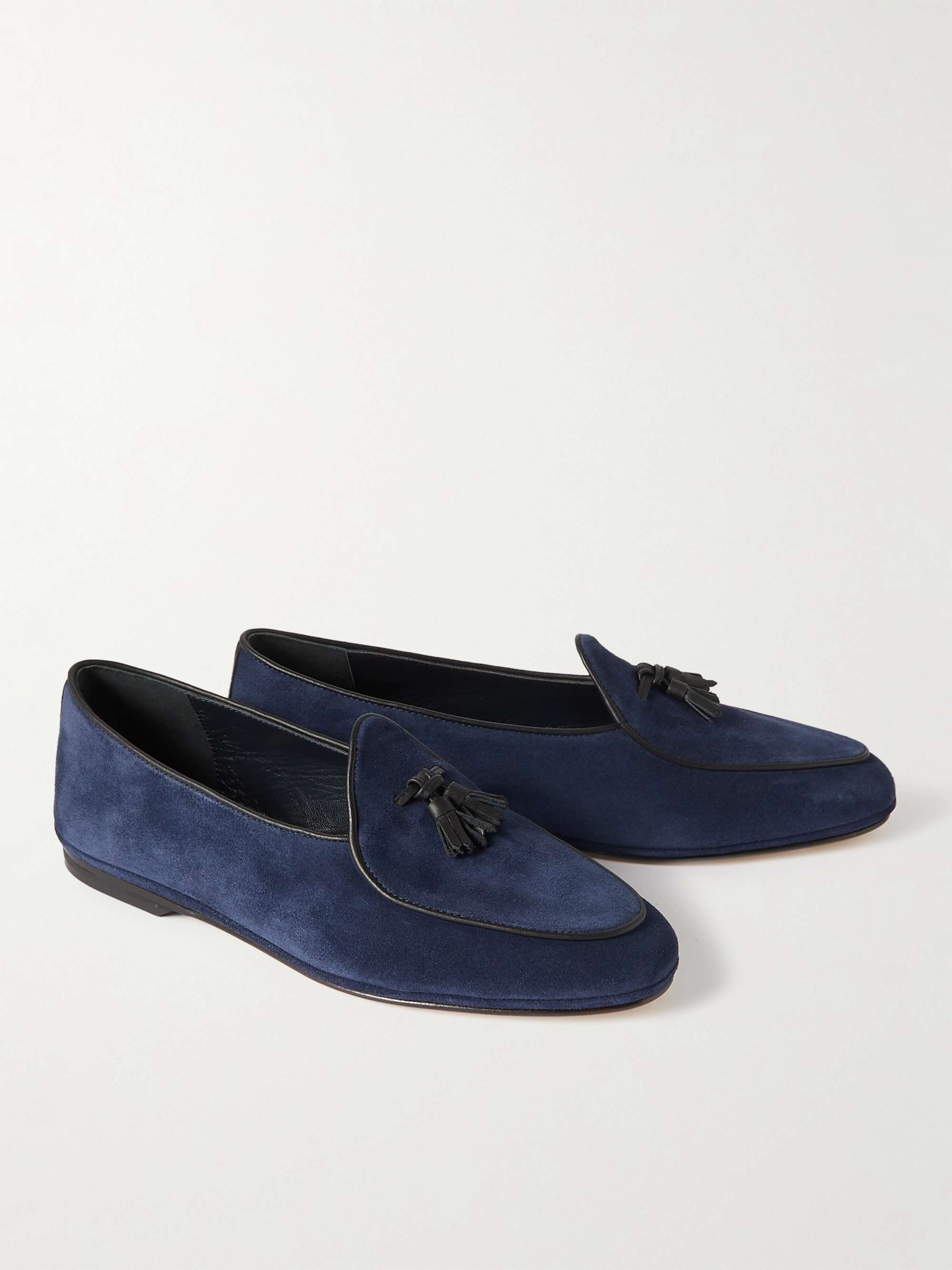 RUBINACCI Marphy Leather-Trimmed Suede Tasselled Loafers for Men | MR ...