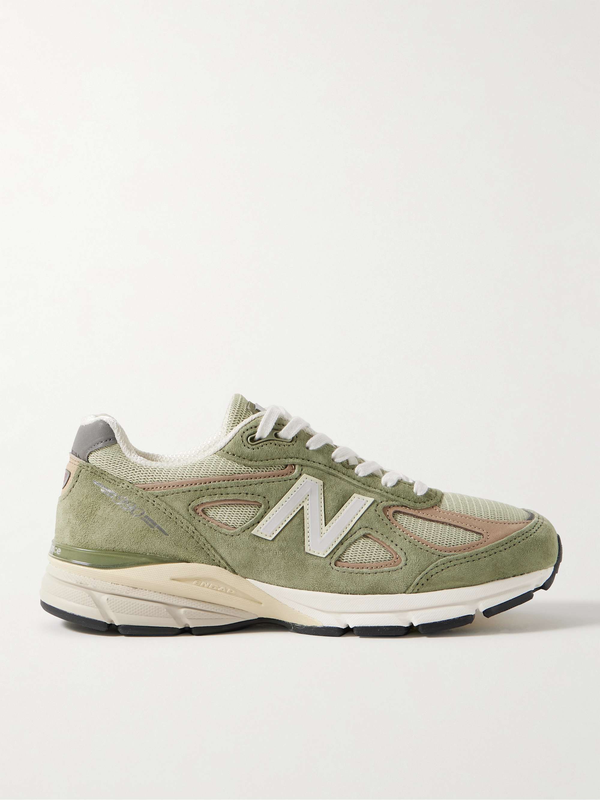 NEW BALANCE 990v4 Leather-Trimmed Suede and Mesh Sneakers for Men | MR  PORTER