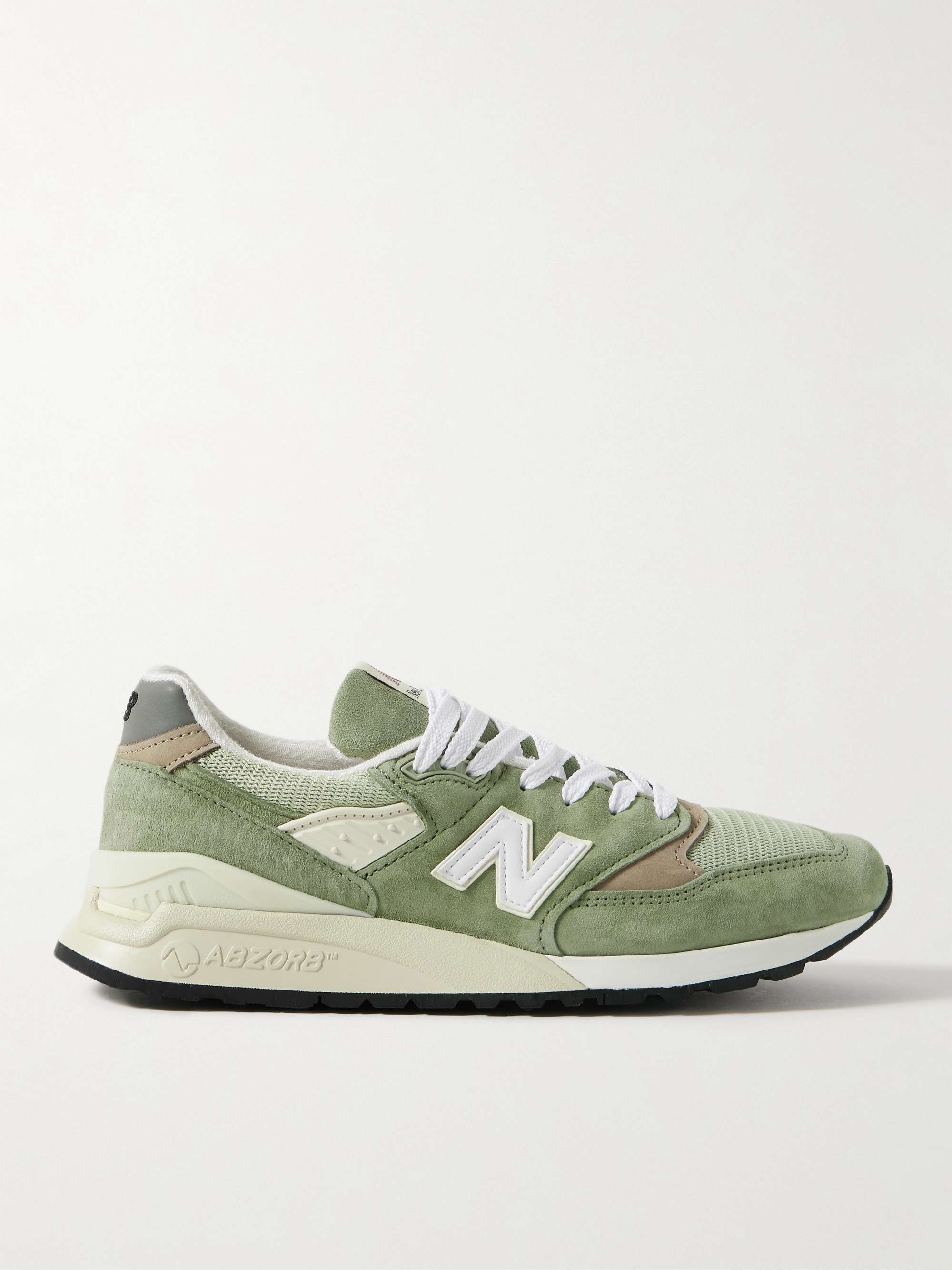 NEW BALANCE 998 Leather- and Rubber-Trimmed Suede and Mesh Sneakers for Men  | MR PORTER