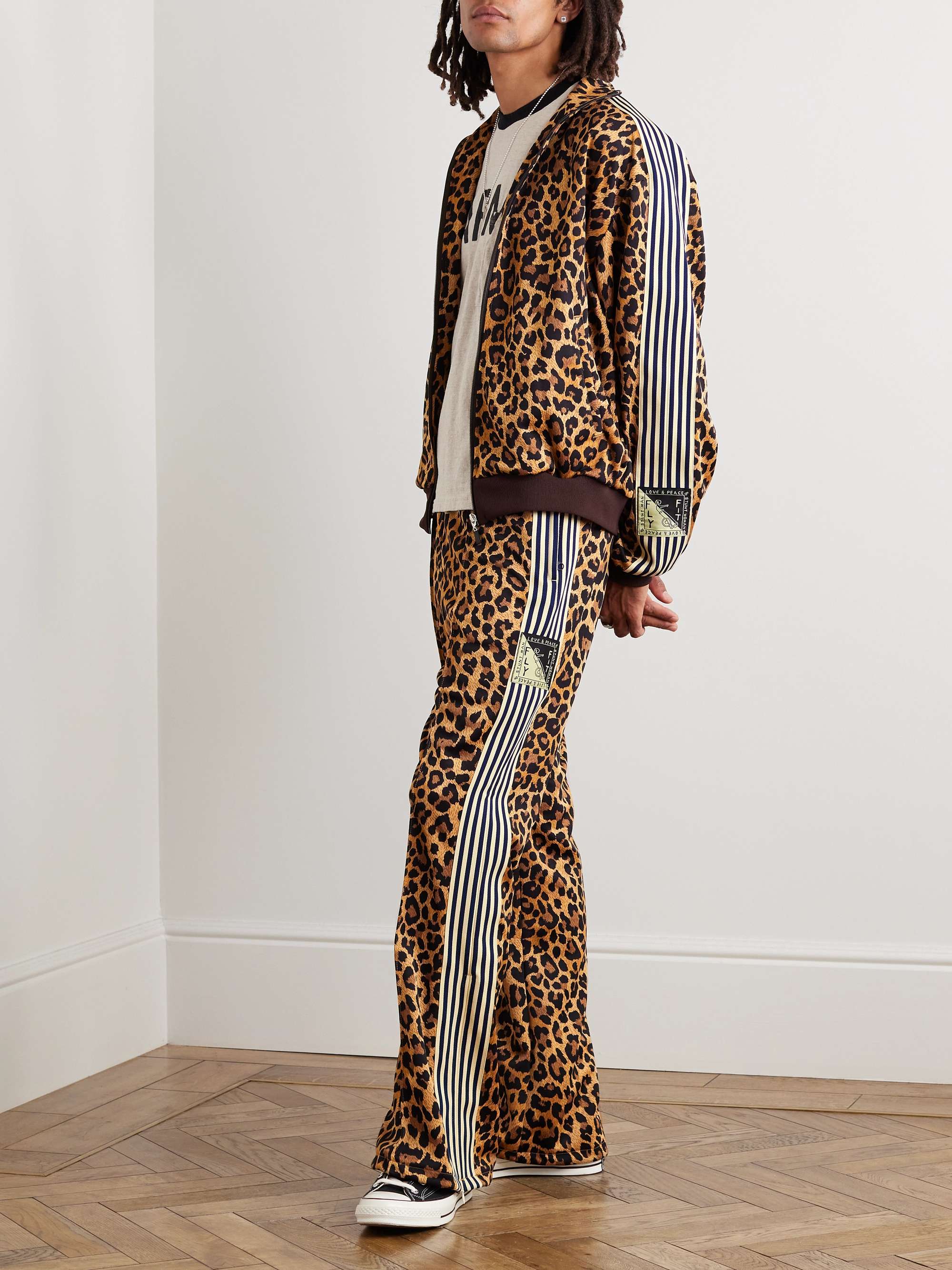 bodsøvelser Med venlig hilsen kran KAPITAL Straight-Leg Webbing-Trimmed Leopard-Print Tech-Jersey Track Pants  for Men | MR PORTER