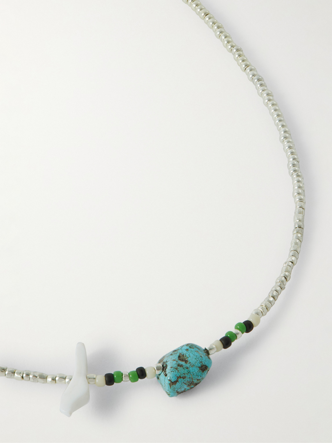Shop Kapital Silver-tone, Turquoise And Shell Beaded Sunglasses Chain