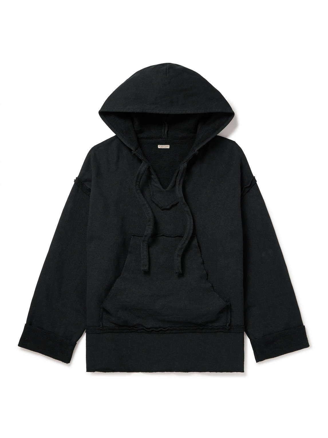 Kapital Oversized Distressed Cotton-jersey Hoodie In Black