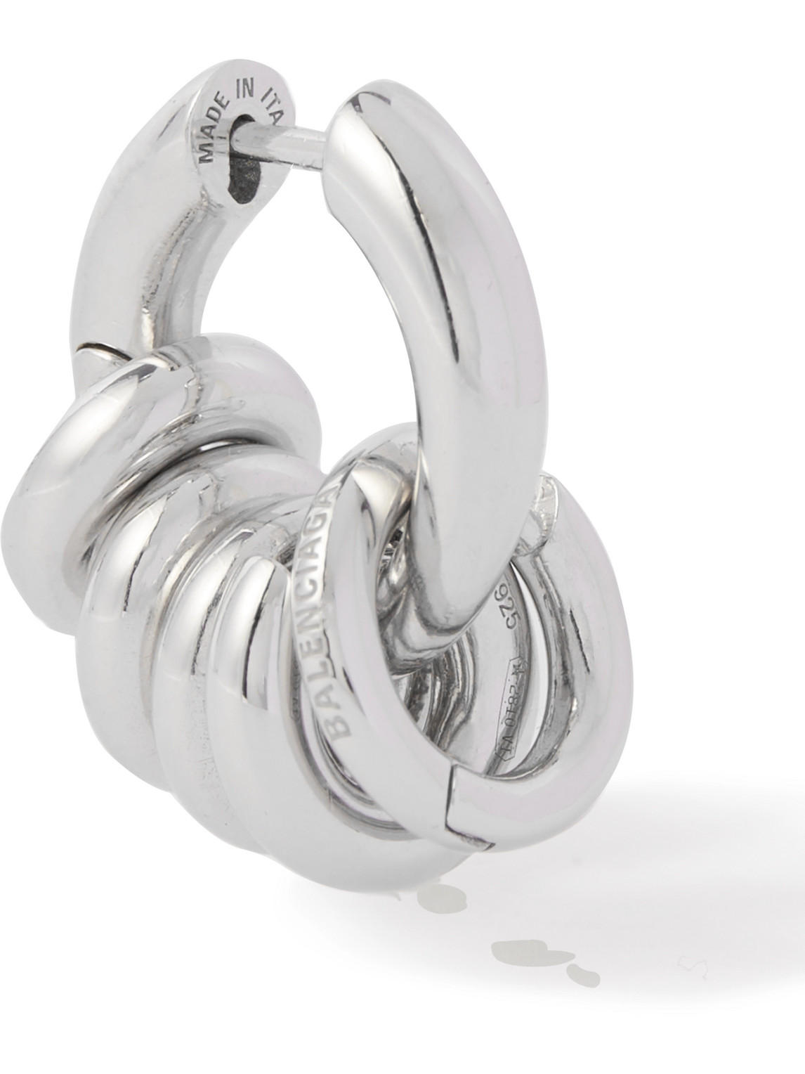 Balenciaga Force Skate Silver-tone Single Hoop Earring | ModeSens