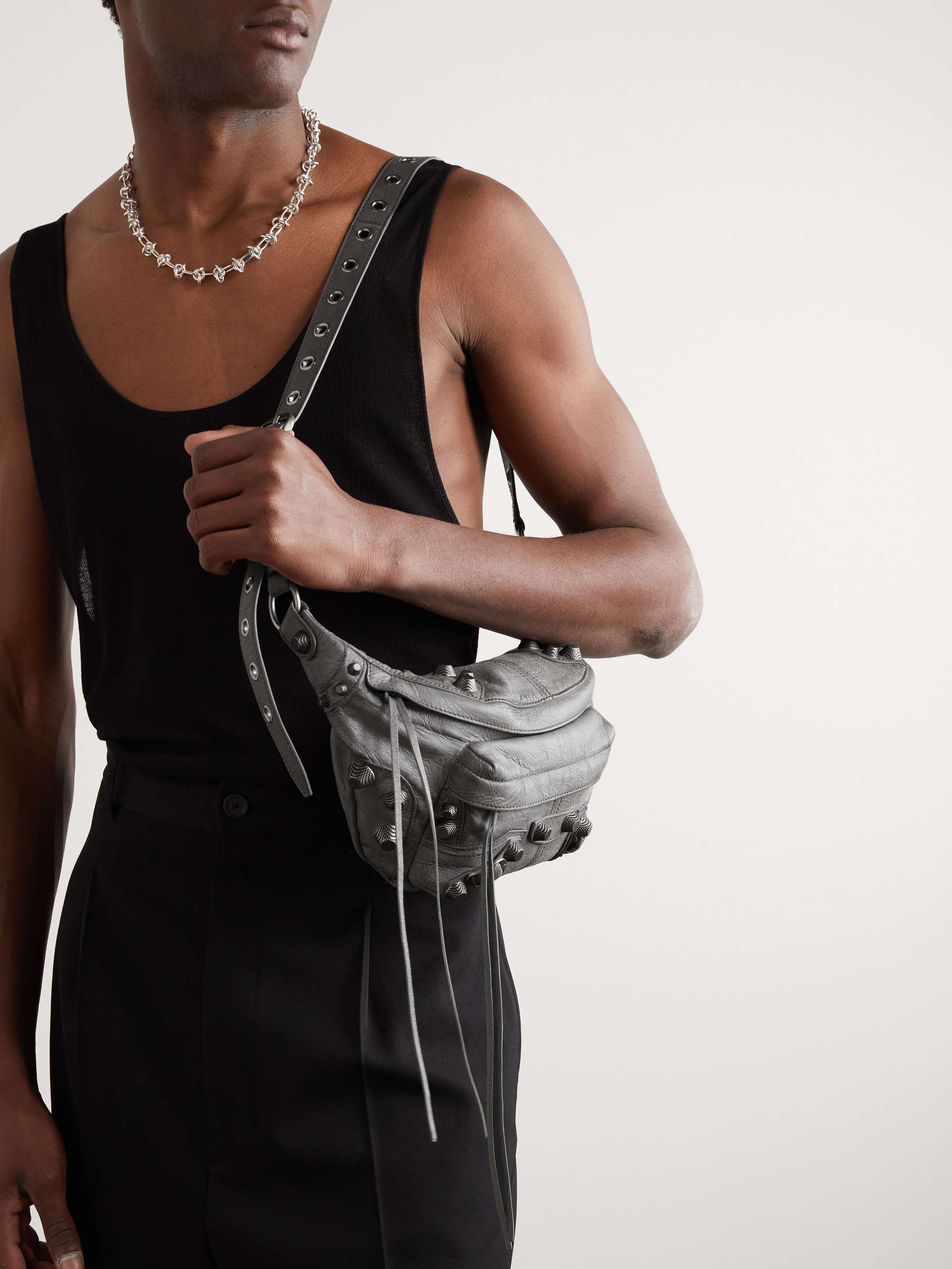 BALENCIAGA Le Cagole Embellished Textured-Leather Belt Bag for Men | MR  PORTER