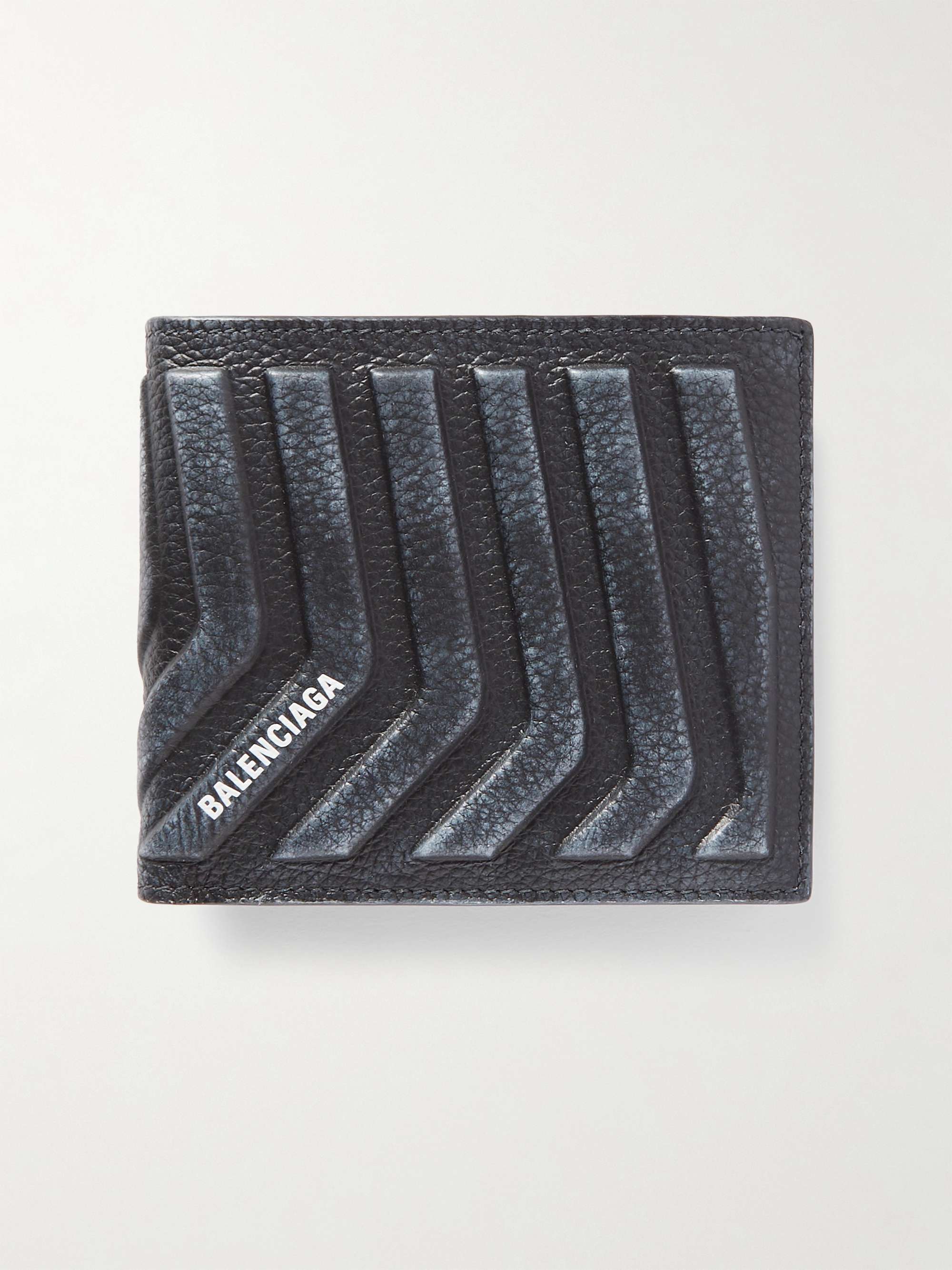 BALENCIAGA Logo-Print Full-Grain Leather Billfold Wallet for Men | MR PORTER
