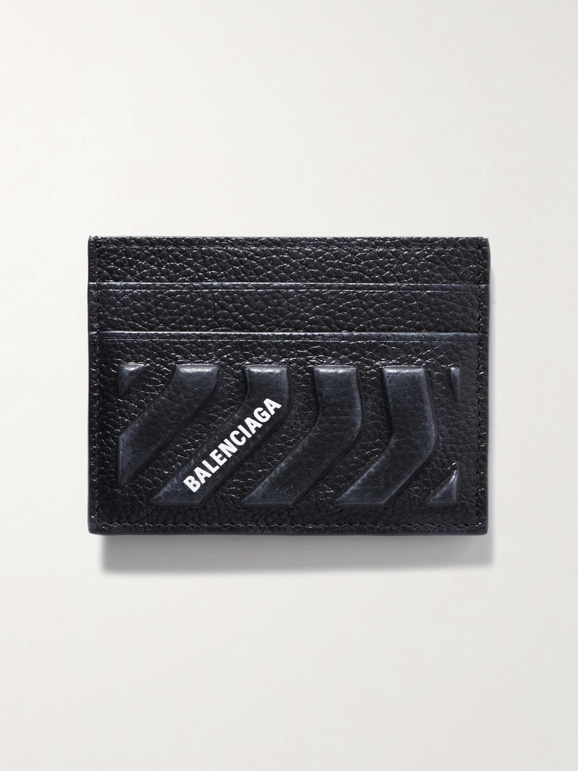 BALENCIAGA Logo-Print Embossed Full-Grain Leather Cardholder for Men | MR  PORTER