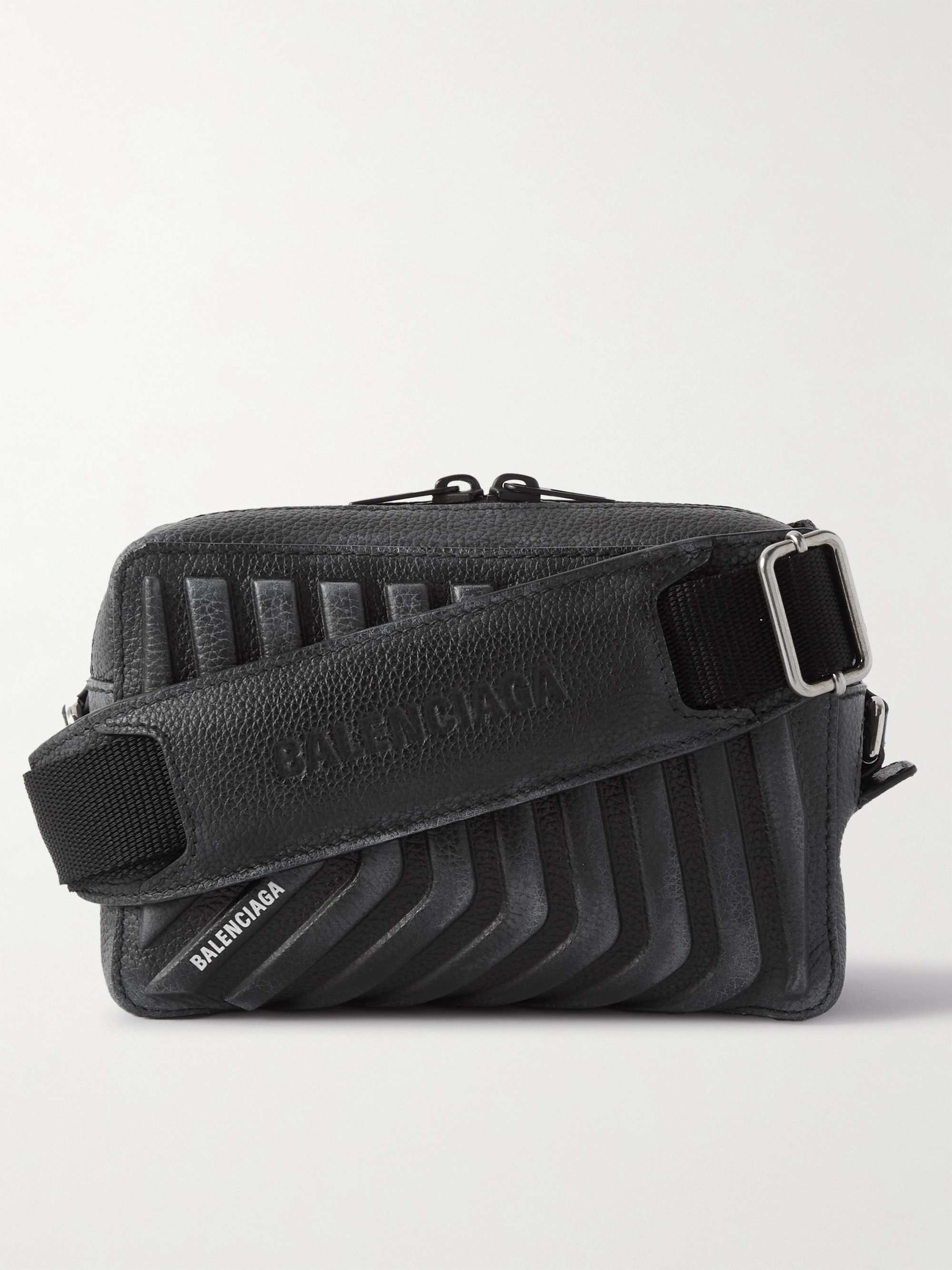 BALENCIAGA Full-Grain Leather Camera Bag for Men | MR PORTER