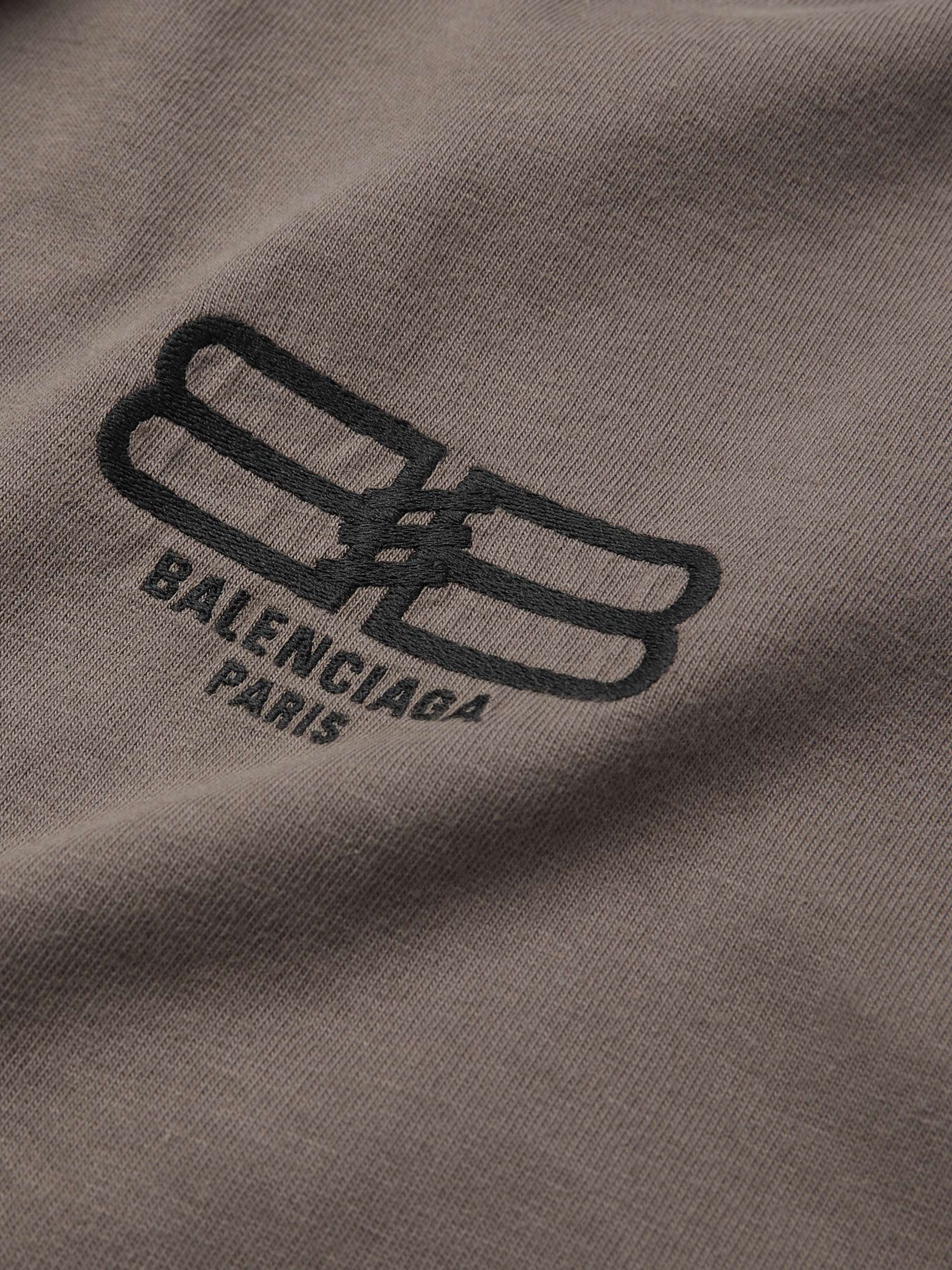 BALENCIAGA BB Paris Logo-Embroidered Cotton-Jersey T-Shirt for Men | MR  PORTER