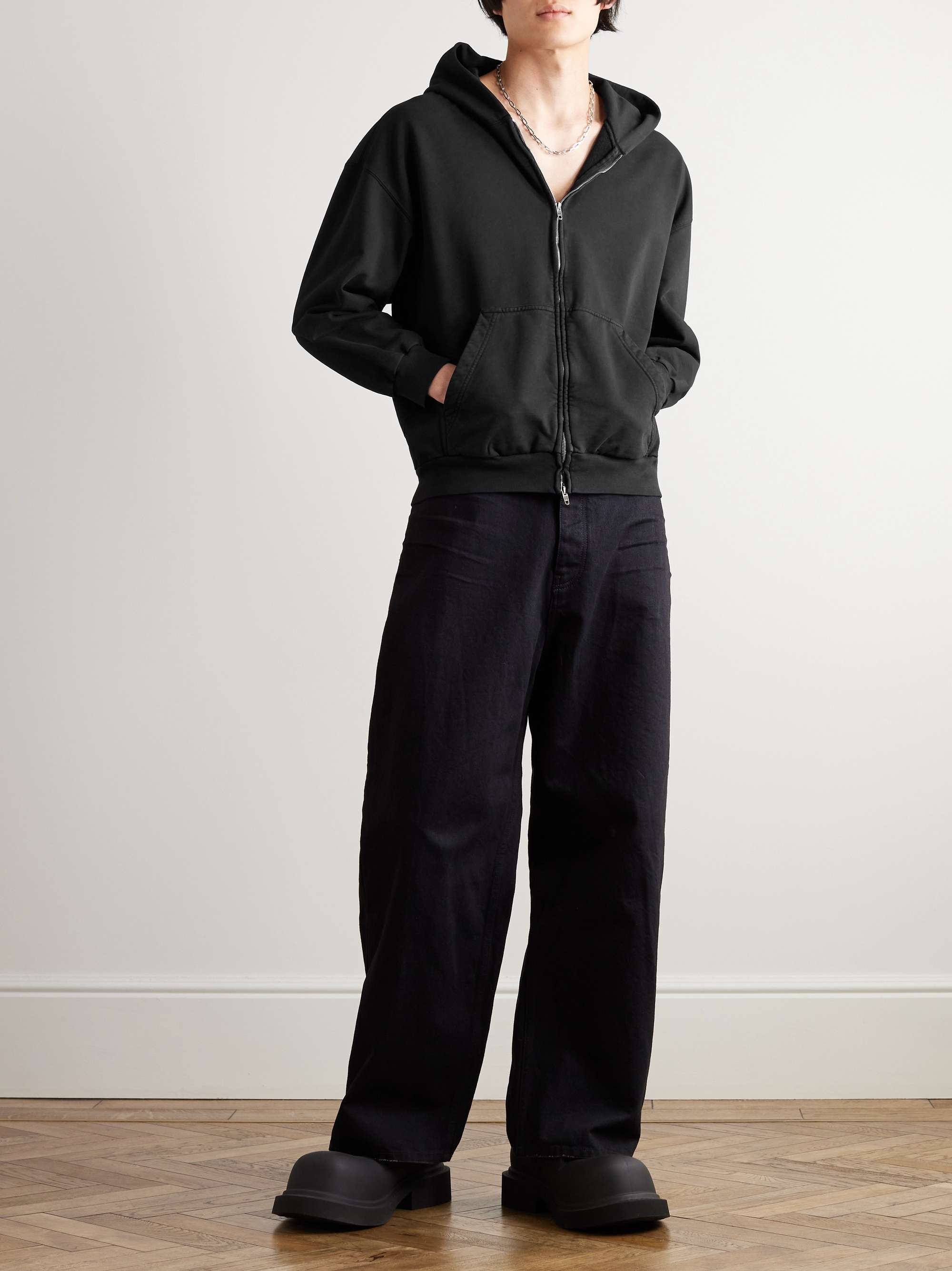 BALENCIAGA Cotton-Jersey Zip-Up Hoodie for Men | MR PORTER