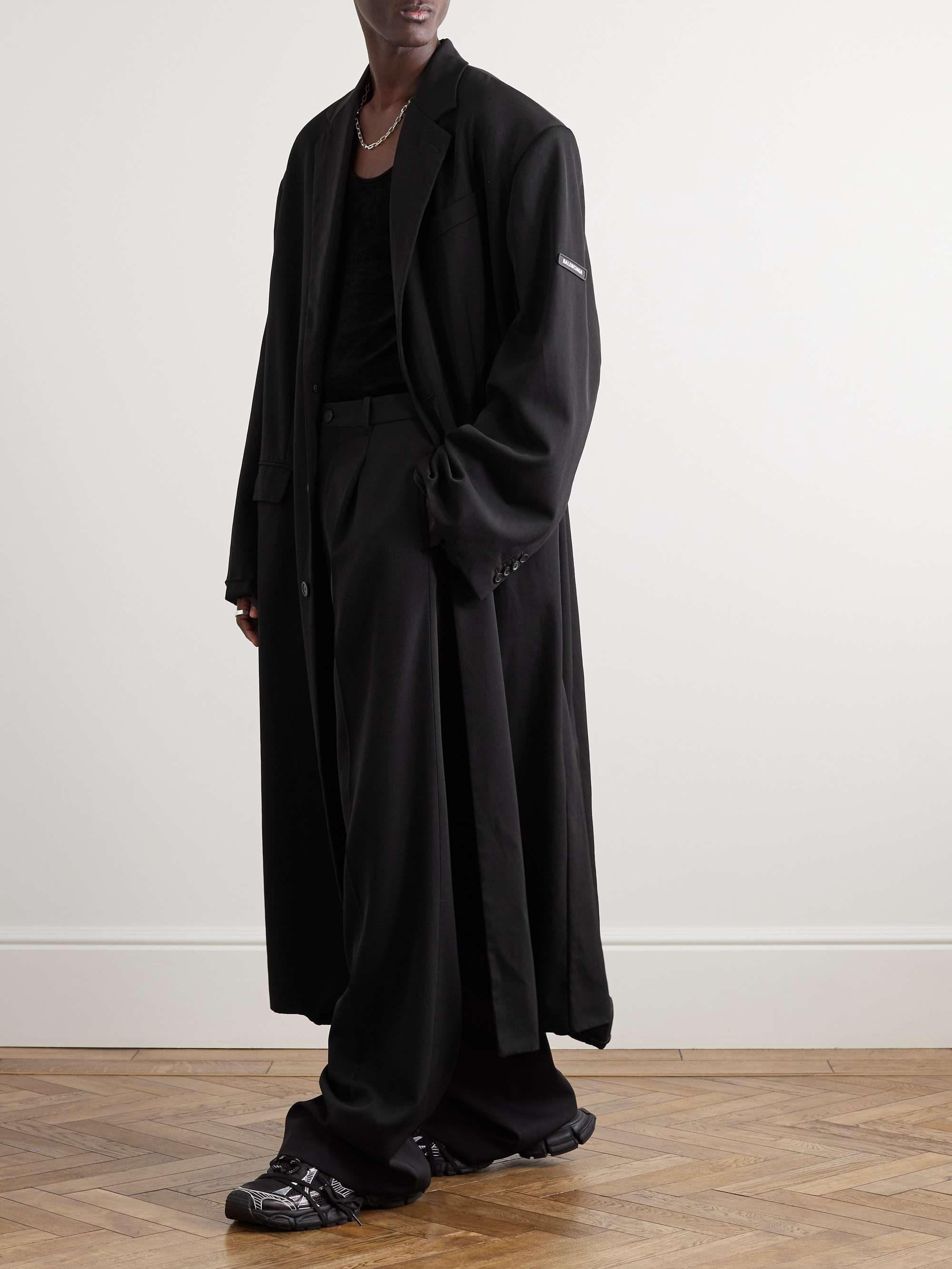 Cappotto oversize in drill di cotone con logo applicato BALENCIAGA da uomo  | MR PORTER