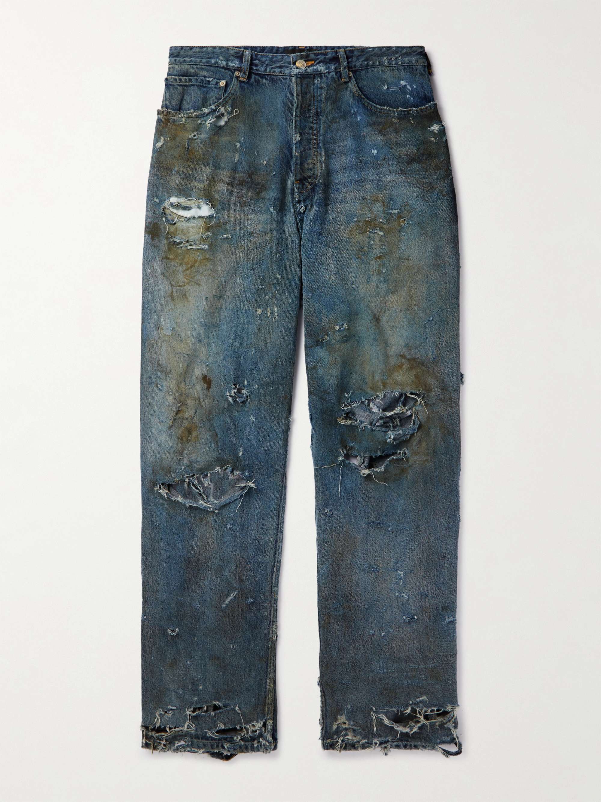 BALENCIAGA Super Destroyed Wide-Leg Jeans for Men | MR PORTER