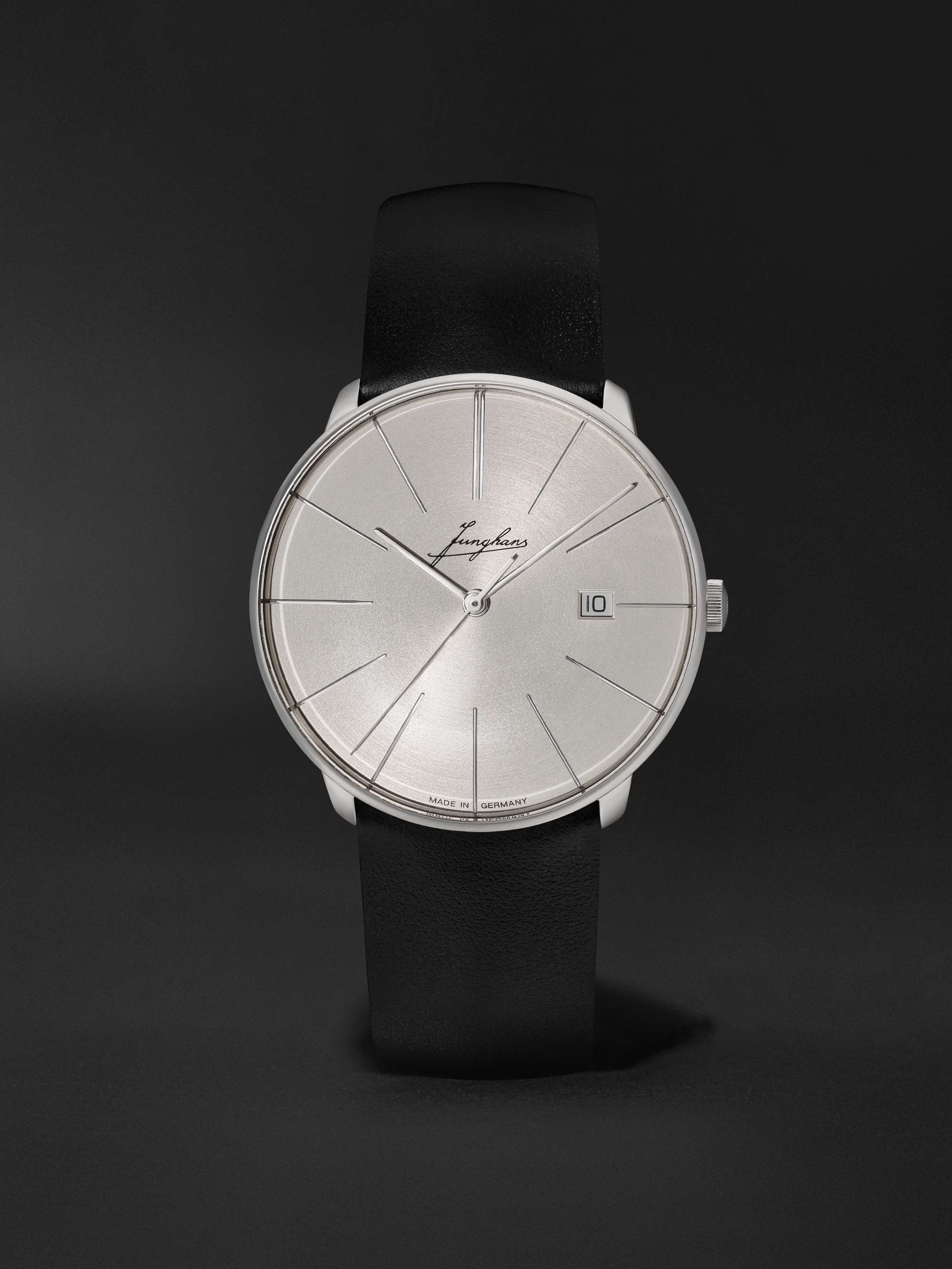 JUNGHANS Max Bill Automatic 38mm Stainless Steel and Leather Watch, Ref.  No. 27/3500.02 for Men | MR PORTER