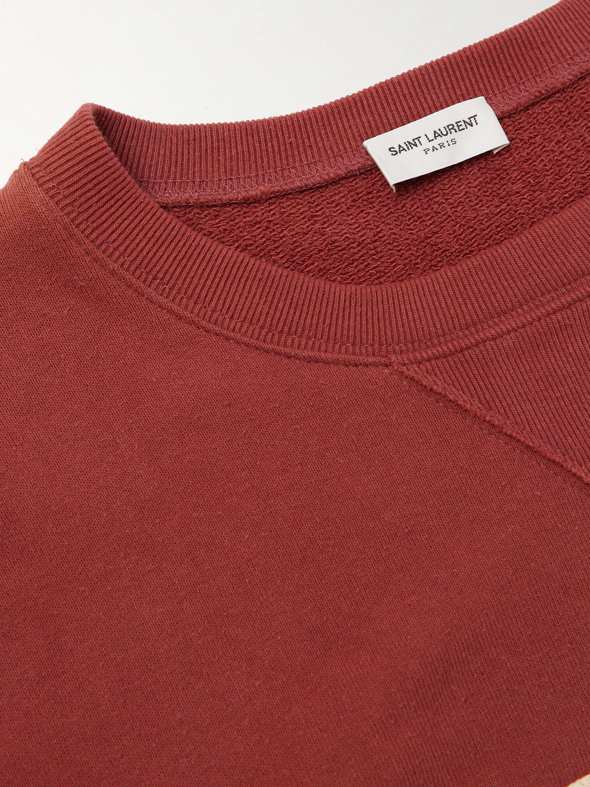 SAINT LAURENT Embroidered Cotton-Jersey Sweatshirt for Men | MR PORTER