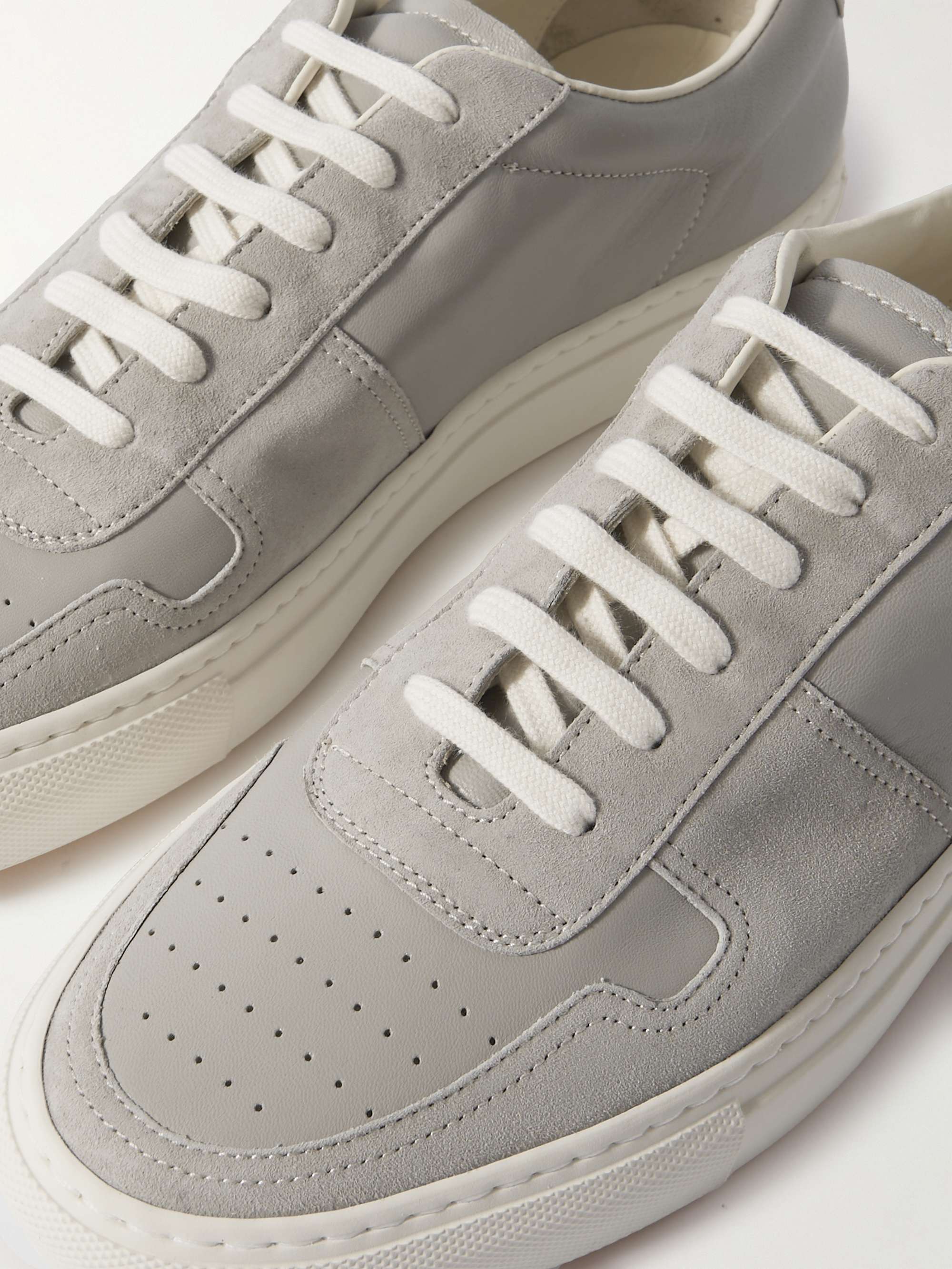 COMMON PROJECTS BBall Duo Suede-Trimmed Leather Sneakers for Men | MR PORTER