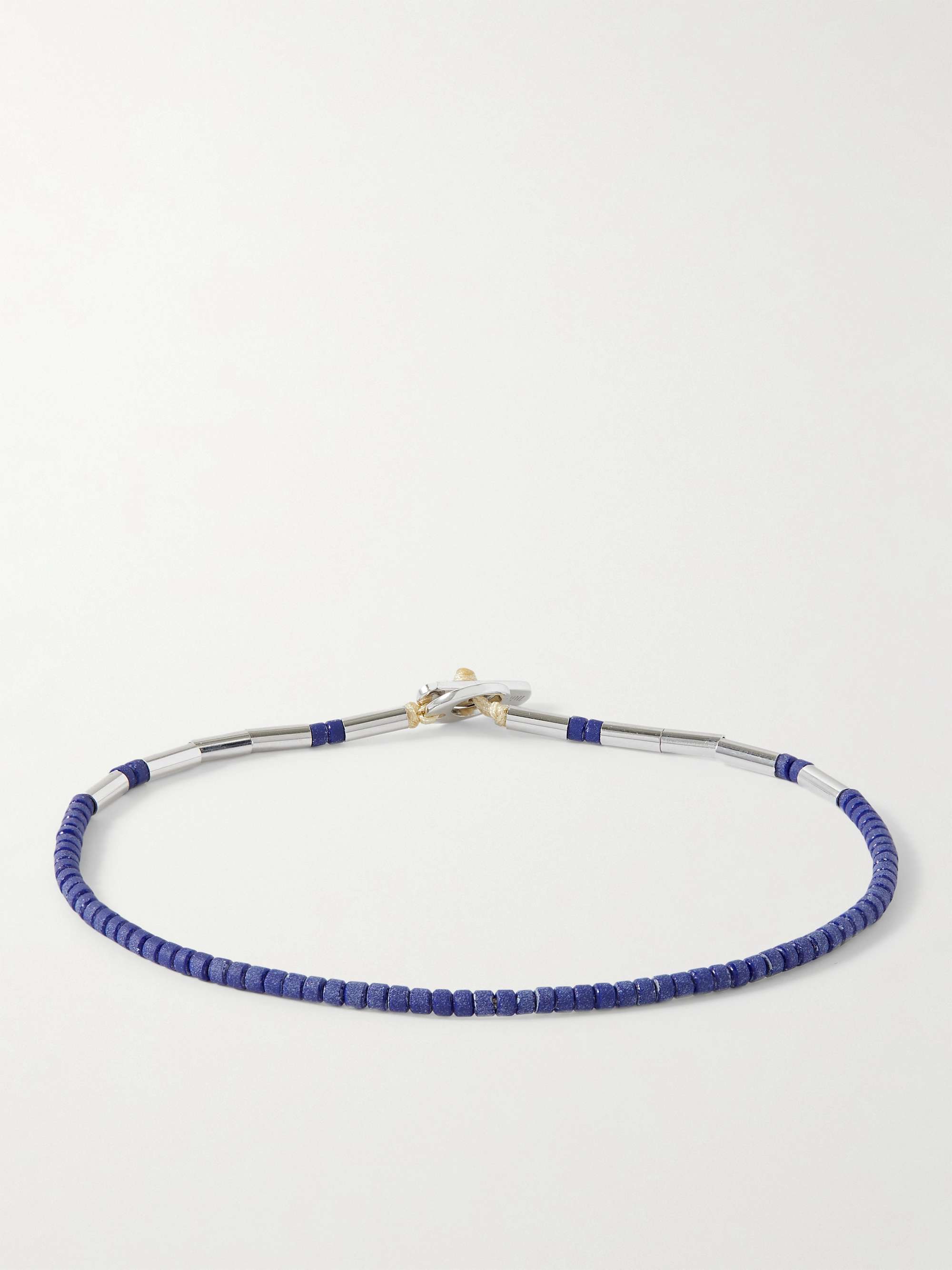 MIANSAI Kiran Silver Lapis Lazuli Beaded Bracelet for Men | MR PORTER