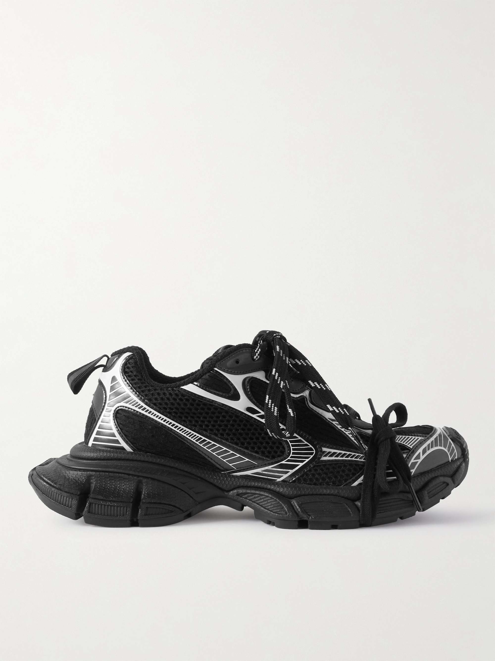 BALENCIAGA 3XL Distressed Mesh and Rubber Sneakers | MR PORTER