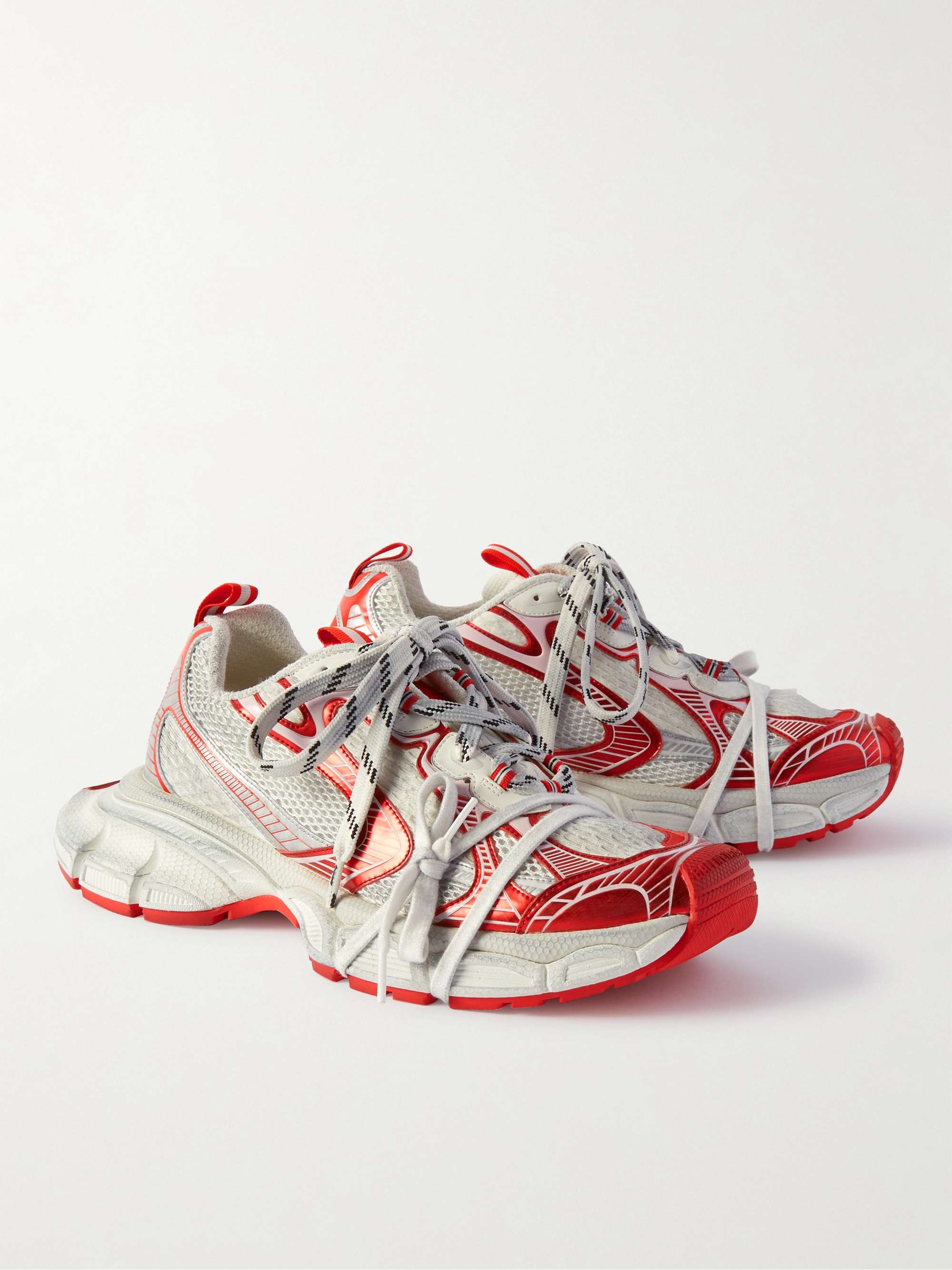 BALENCIAGA 3XL Distressed Mesh and Rubber Sneakers for Men | MR PORTER