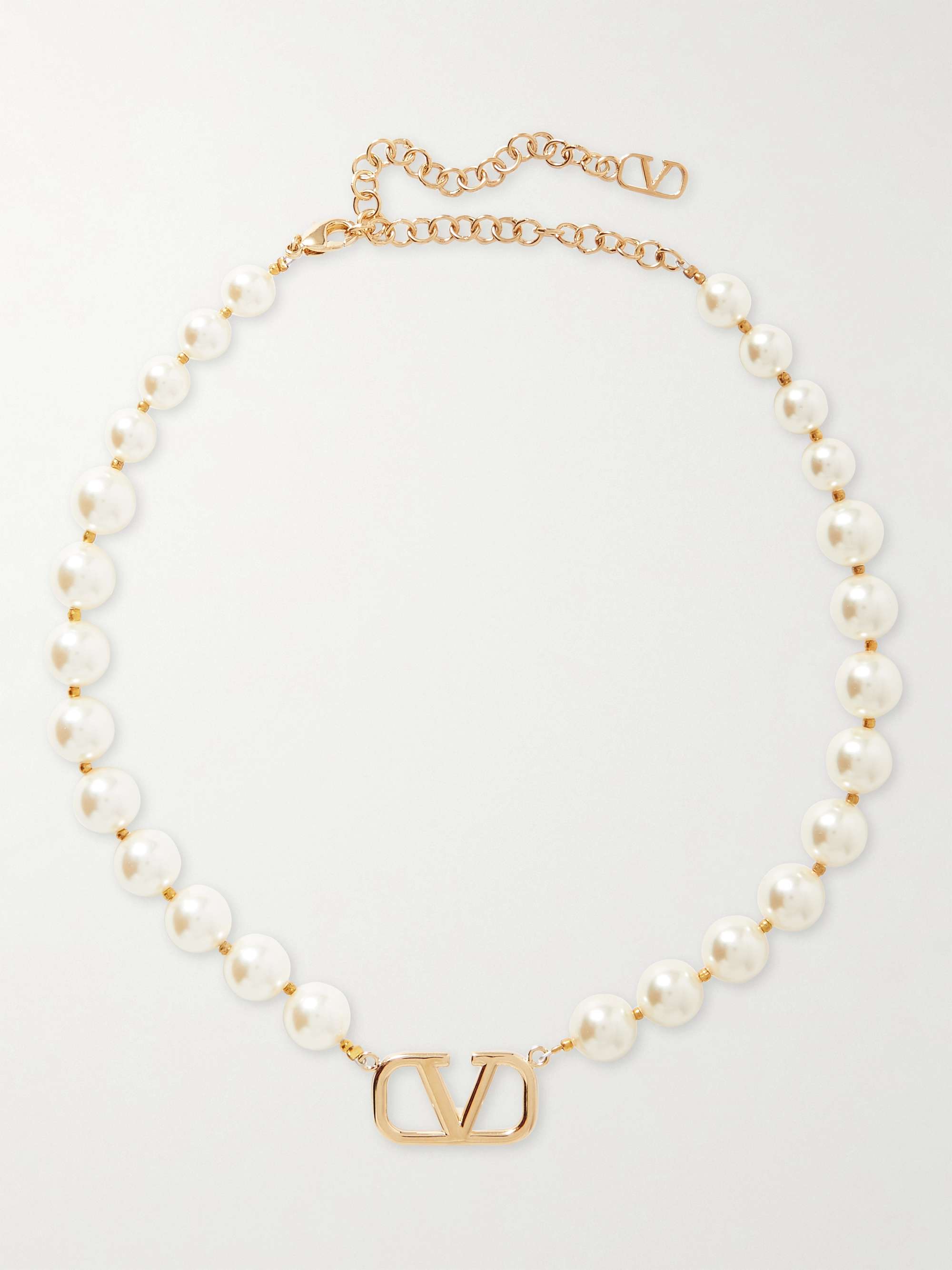 Collana in metallo dorato con perle di cristallo Swarovski® VALENTINO  GARAVANI da uomo | MR PORTER