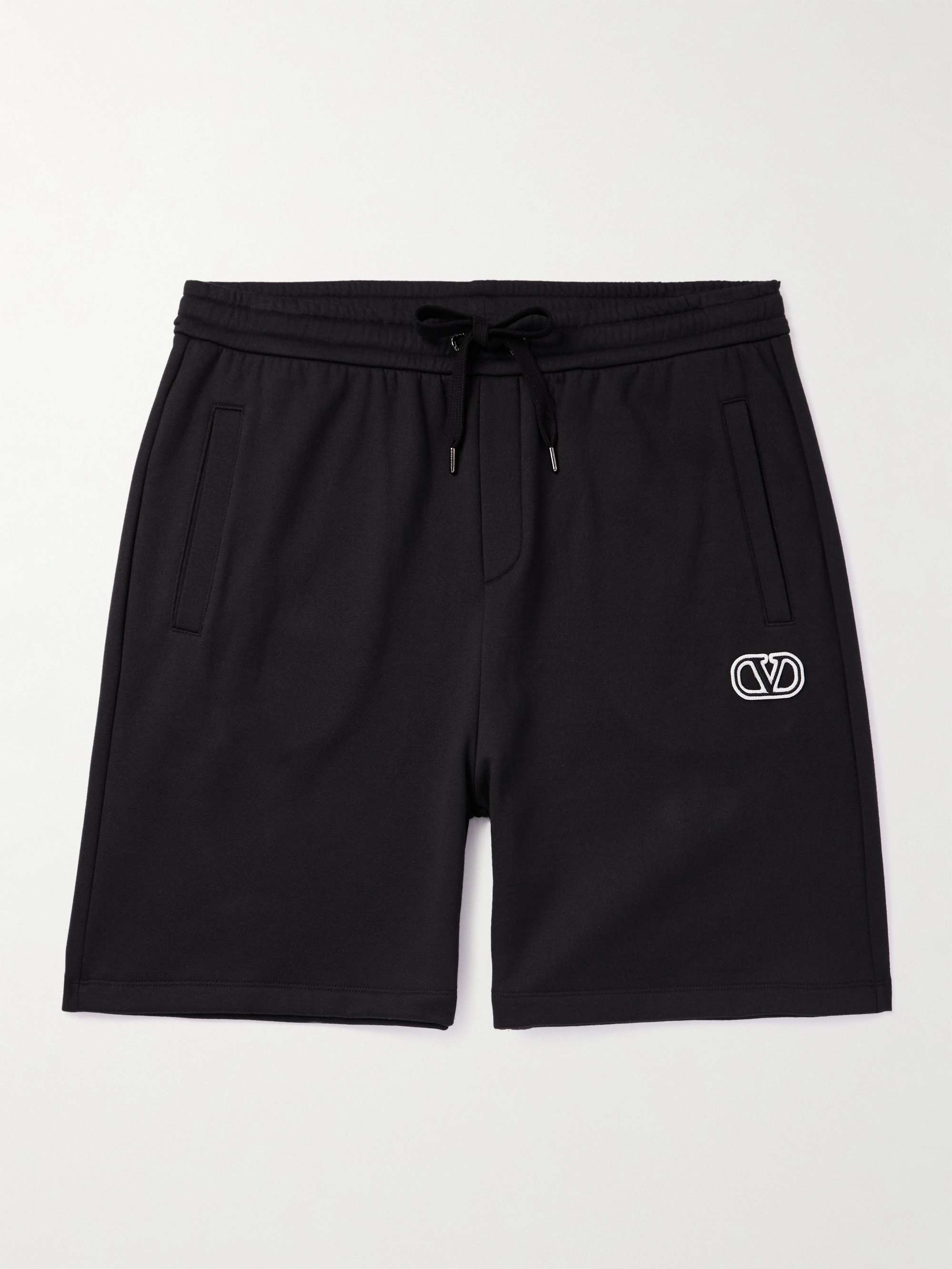 VALENTINO GARAVANI Straight-Leg Logo-Appliquéd Cotton-Jersey Shorts for ...