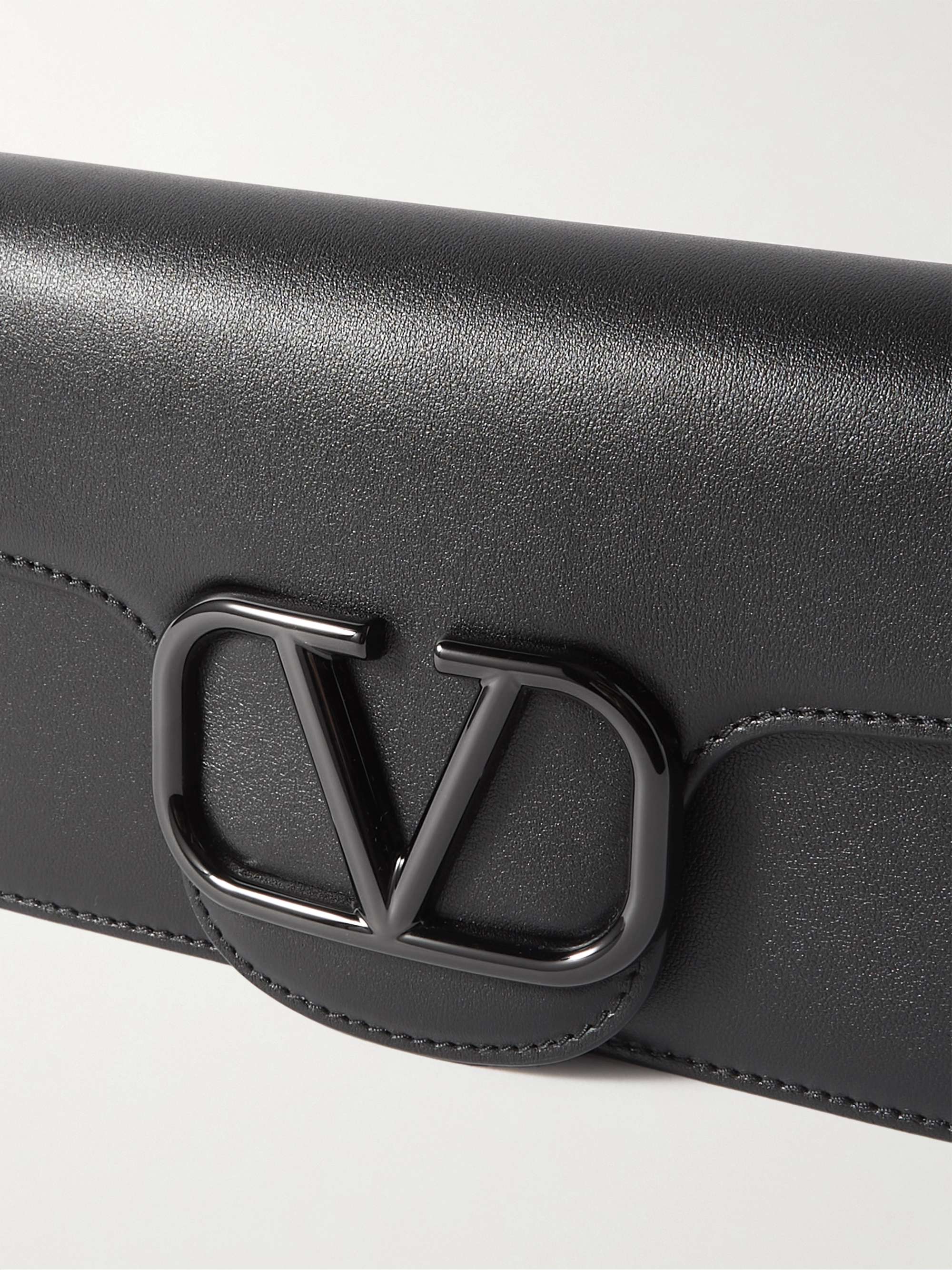 VALENTINO GARAVANI Logo-Appliquéd Leather Messenger Bag for Men | MR PORTER
