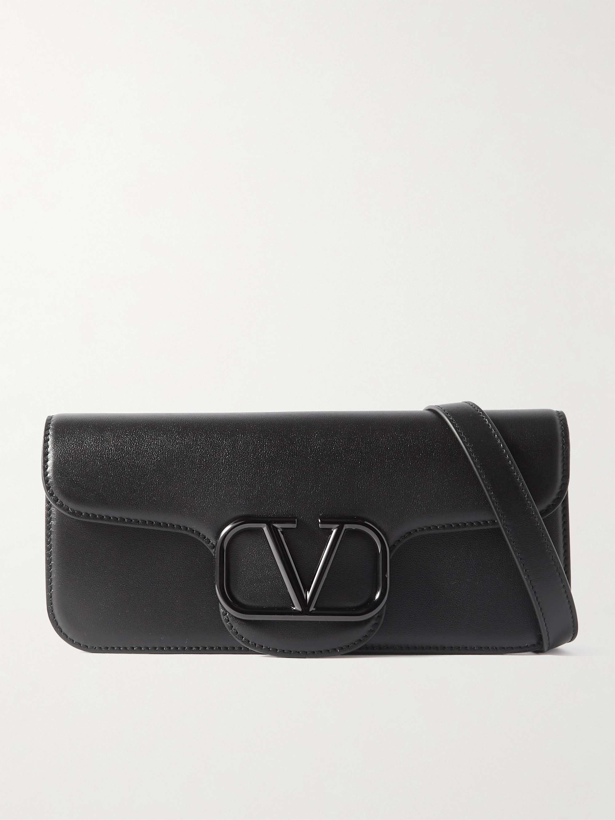 VALENTINO GARAVANI Logo-Appliquéd Leather Messenger Bag for Men | MR PORTER