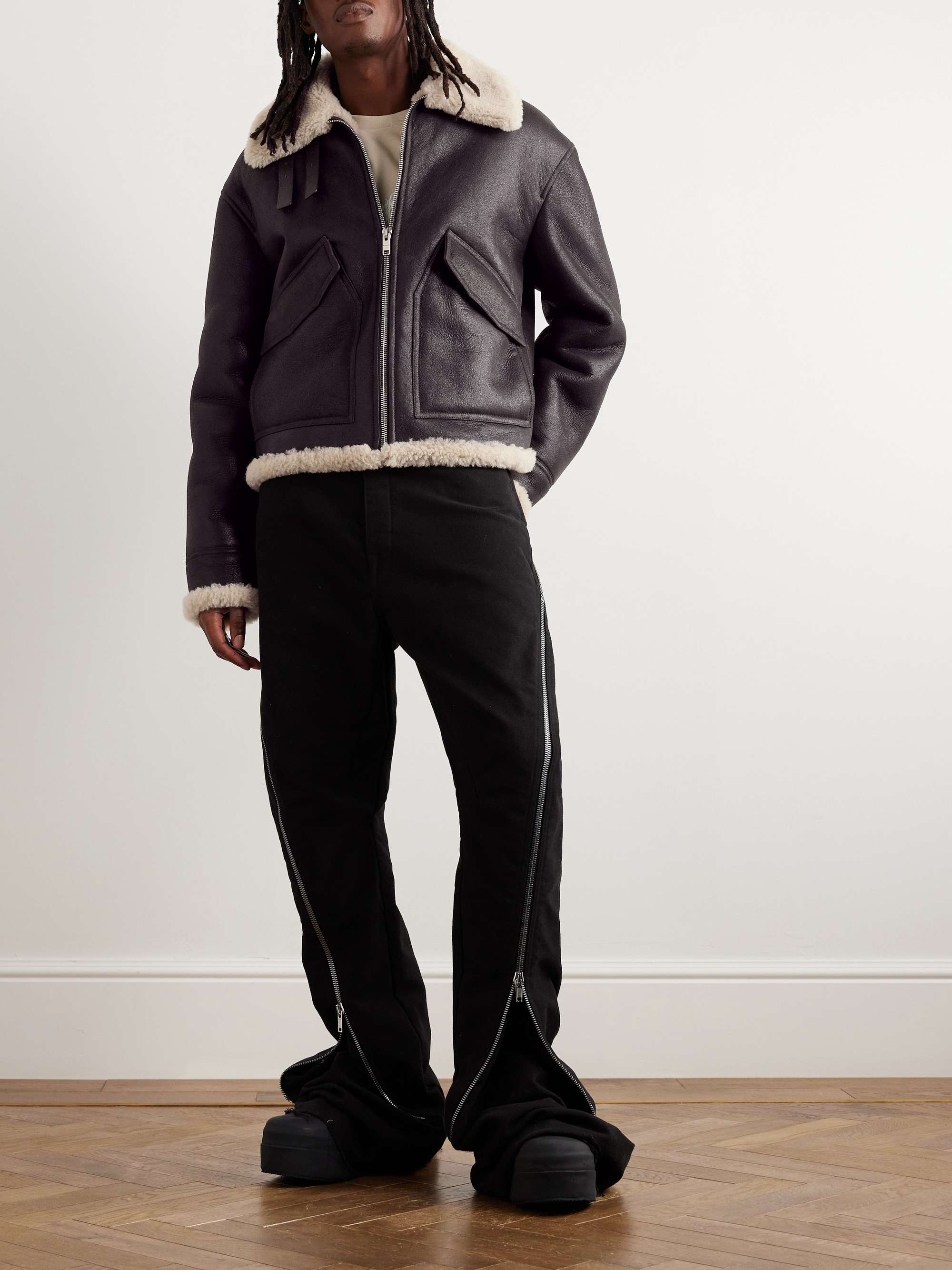 GIVENCHY Shearling-Lined Leather Jacket for Men | MR PORTER