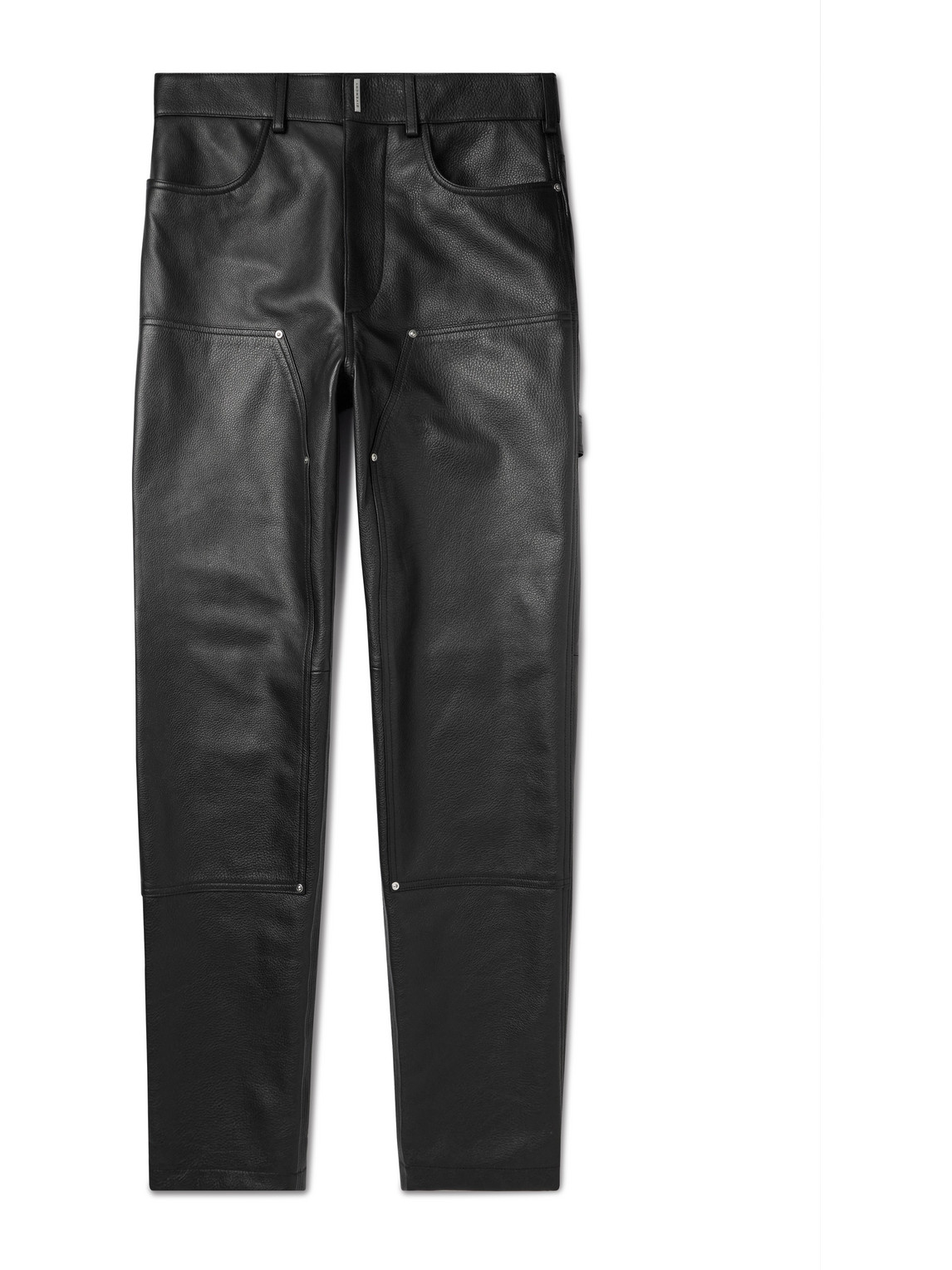 Straight-Leg Full-Grain Leather Trousers