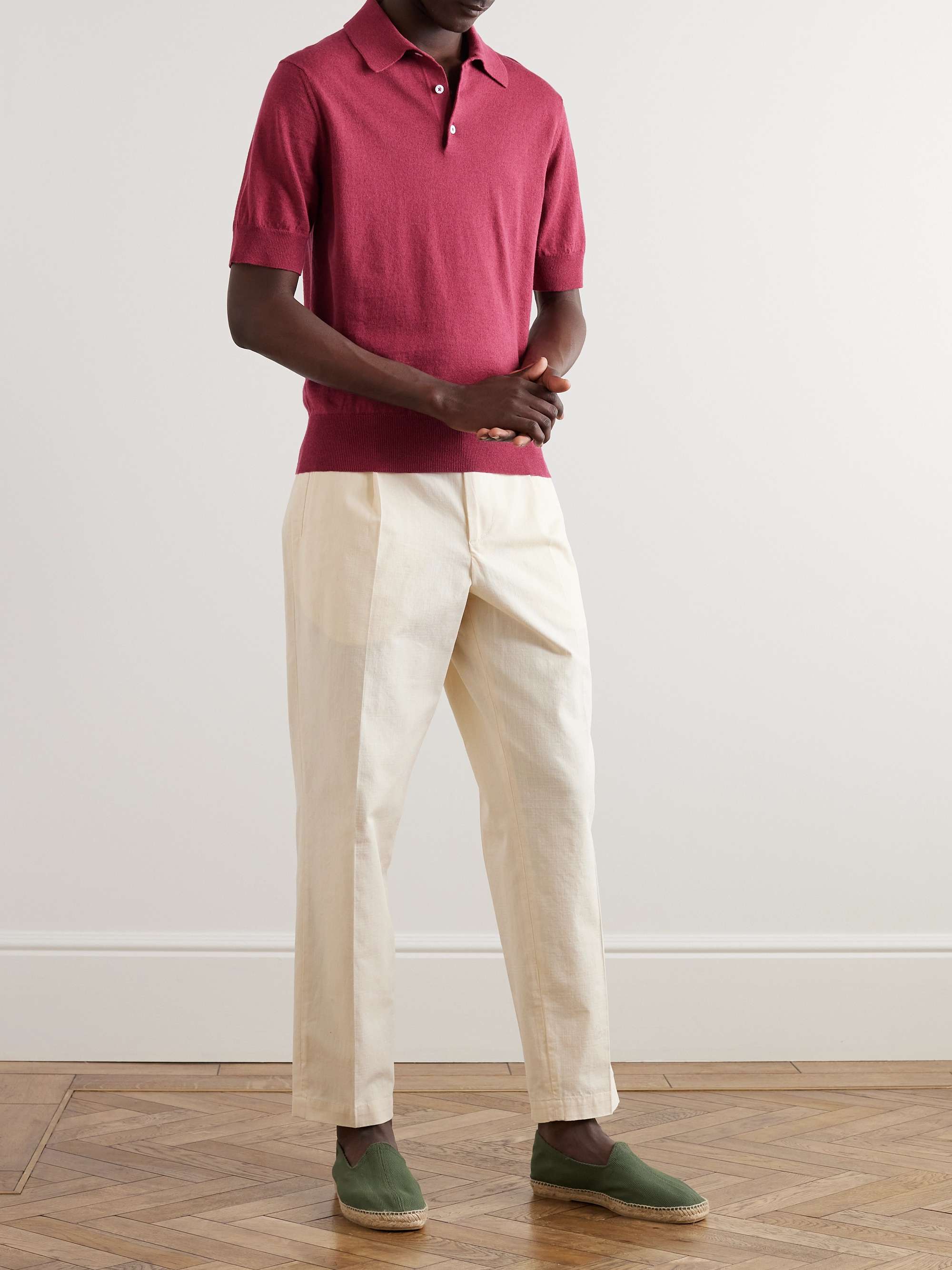 DRAKE'S Linen and Cotton-Blend Polo Shirt for Men | MR PORTER