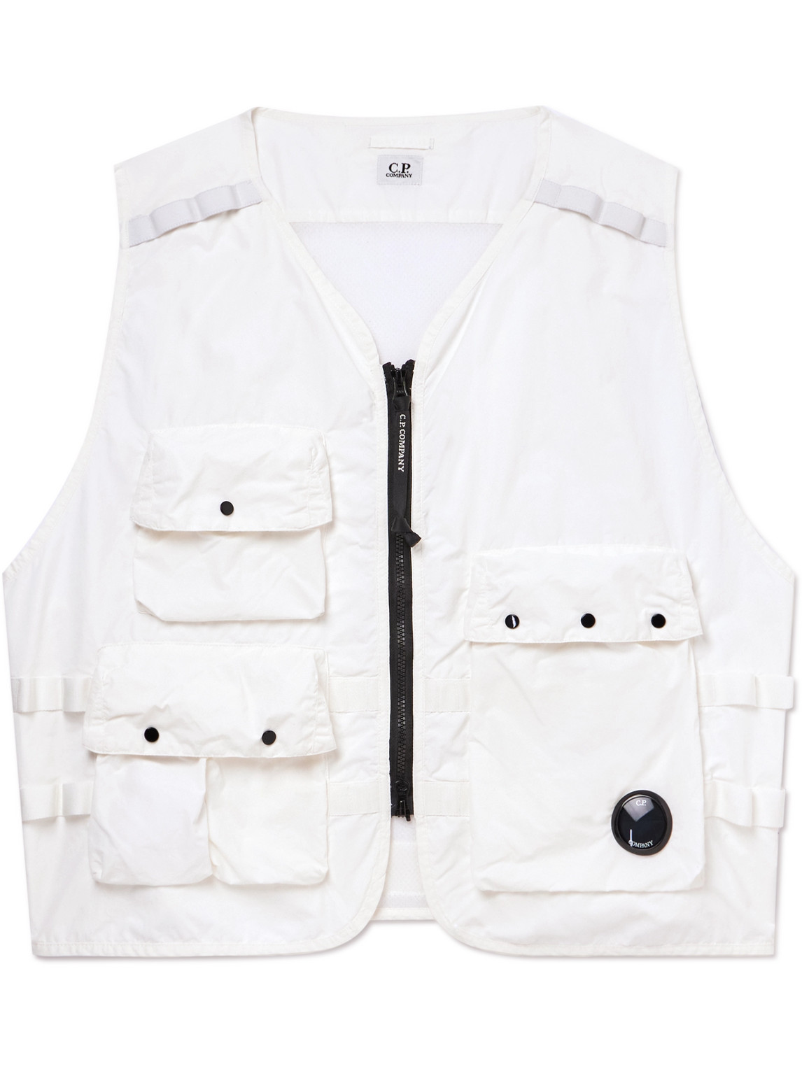 Logo-Appliquéd Shell and Mesh Gilet