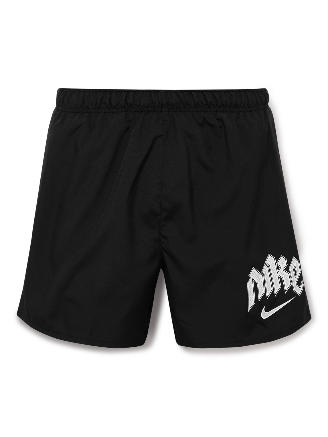 Nike Run Division Challenger Straight-leg Printed Mesh-panelled Dri-fit Shorts In Black