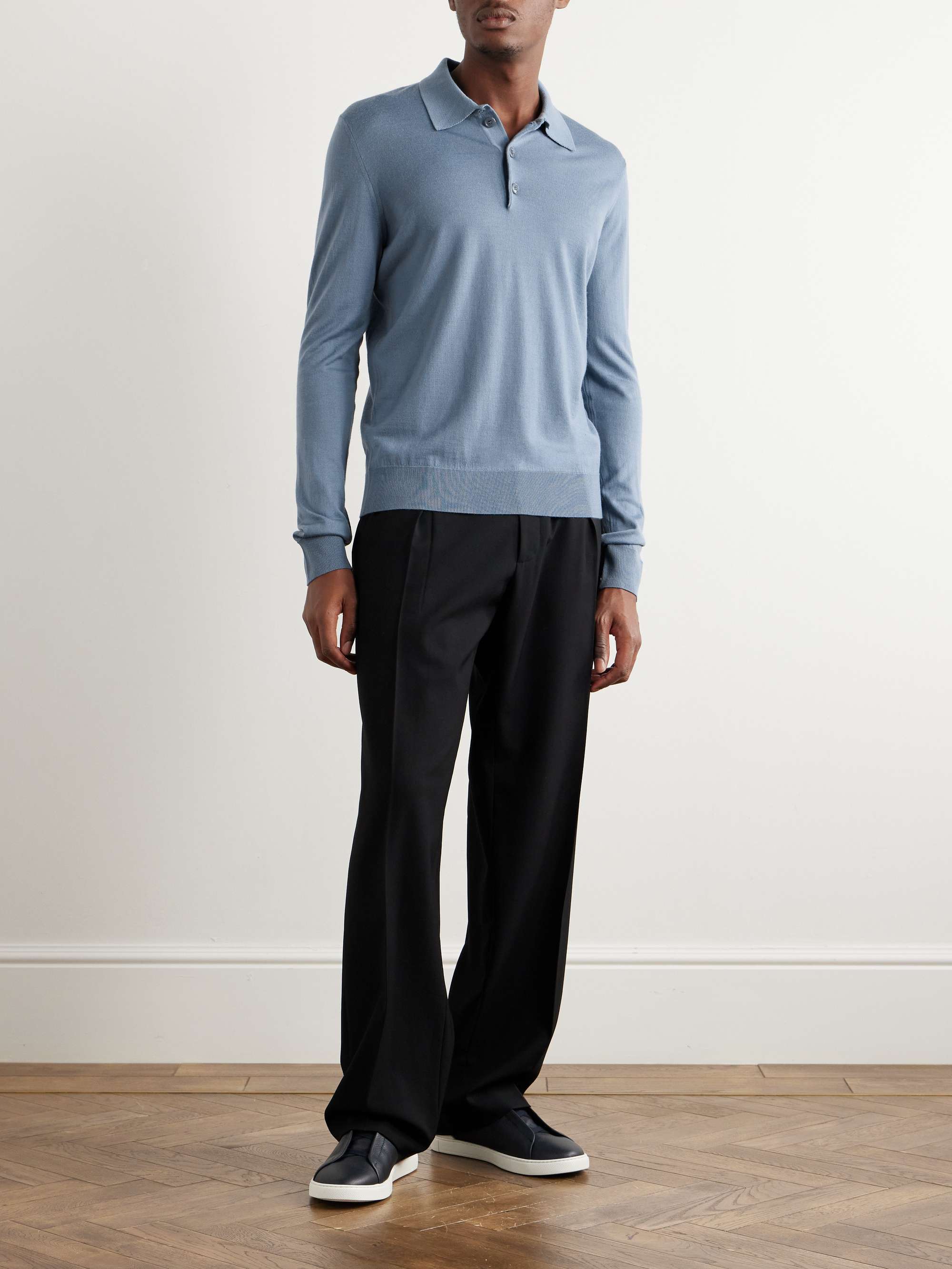 GIORGIO ARMANI Wool Polo Shirt for Men | MR PORTER