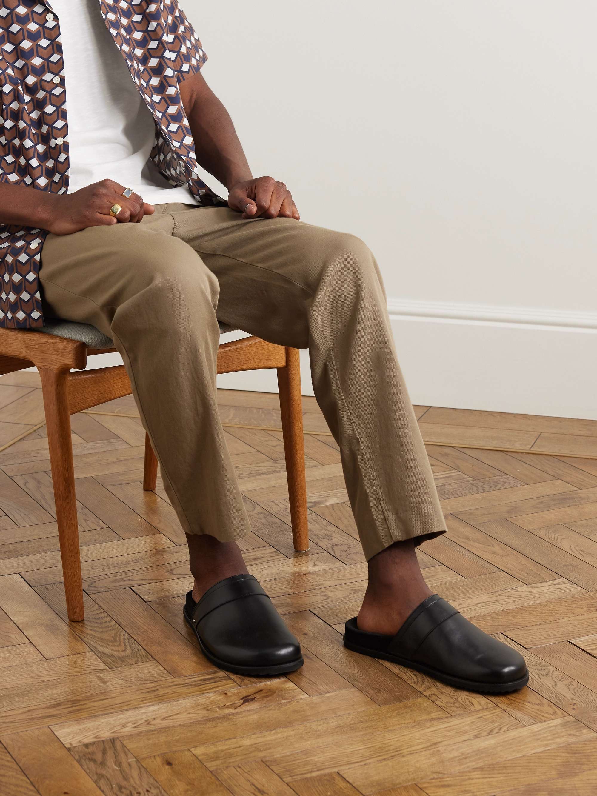 MR P. Leather Slippers for Men | MR PORTER