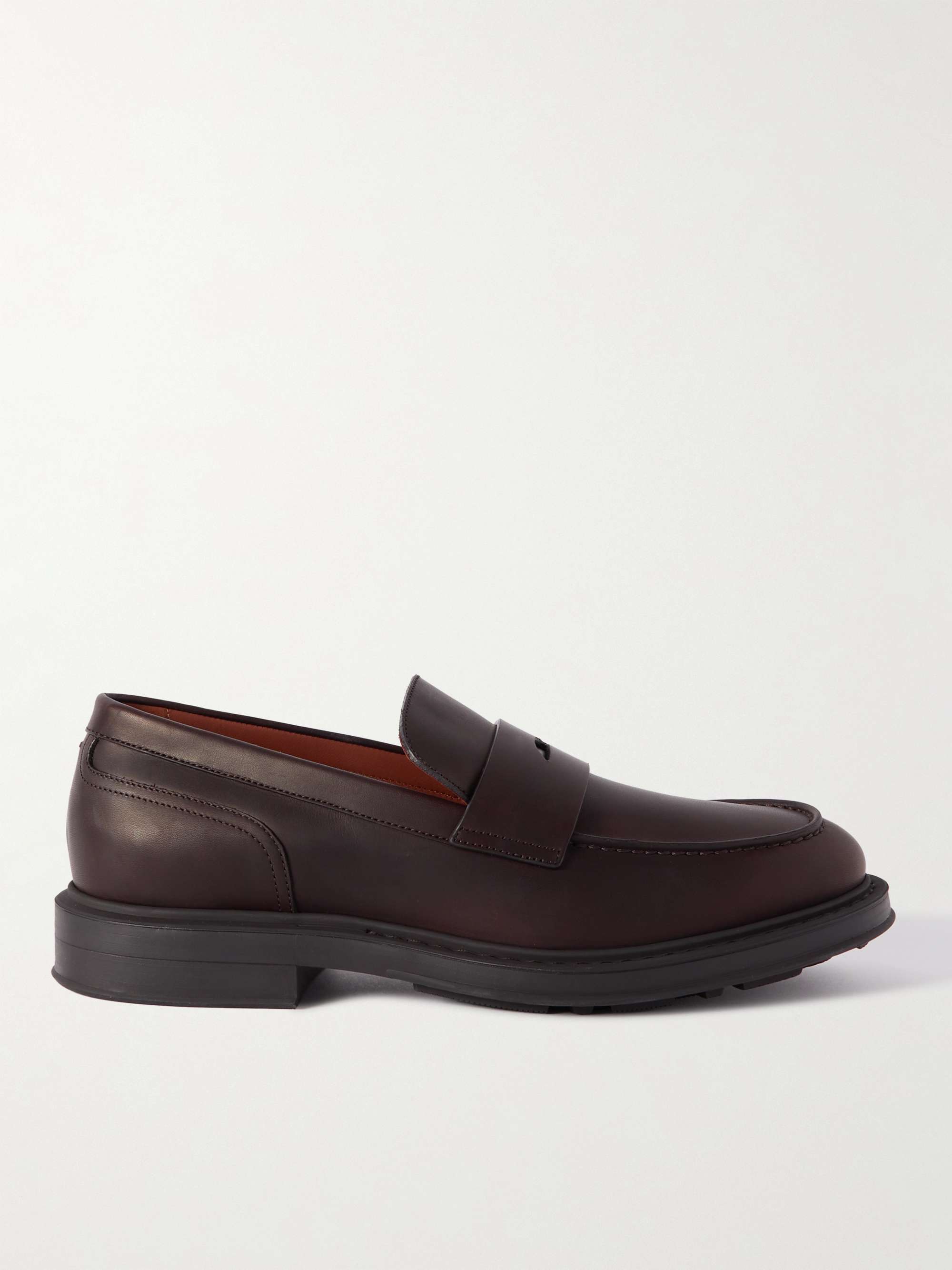 LORO PIANA Travis Leather Penny Loafers for Men | MR PORTER