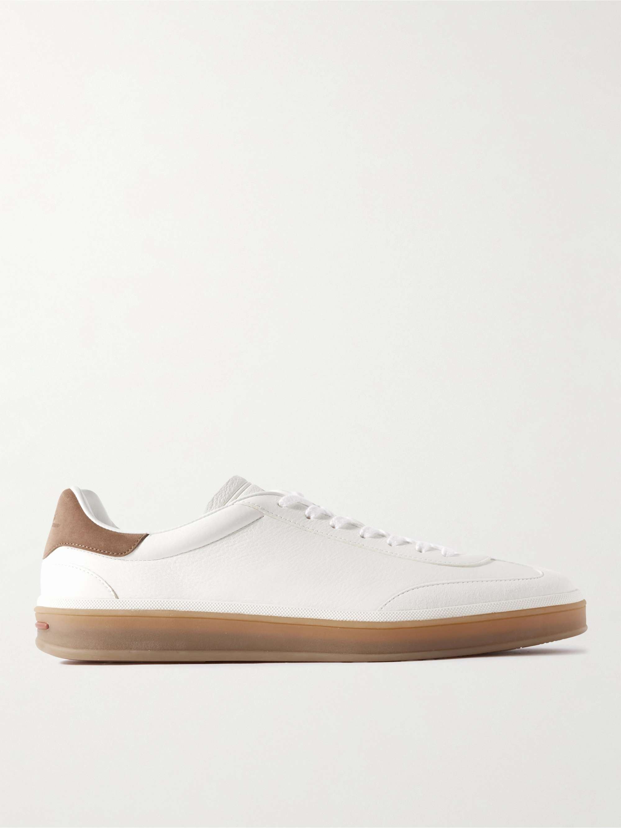 LORO PIANA Tennis Walk Suede-Trimmed Leather Sneakers for Men | MR PORTER
