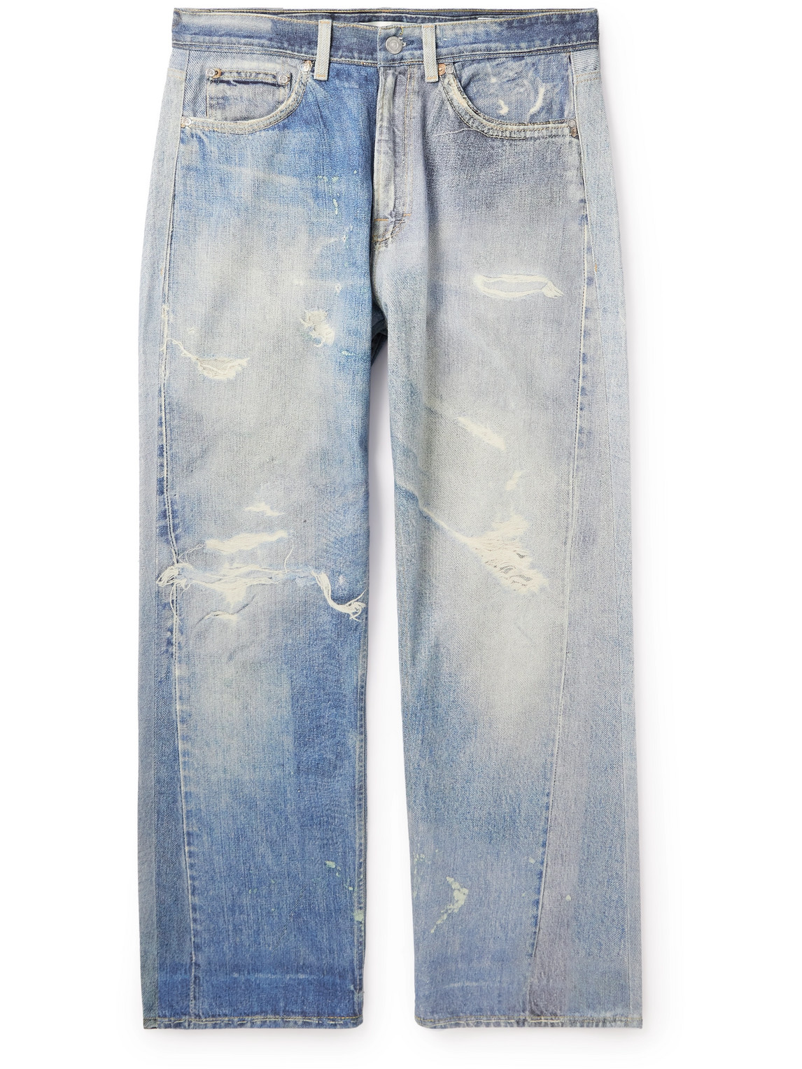 Third Cut Straight-Leg Printed Jeans